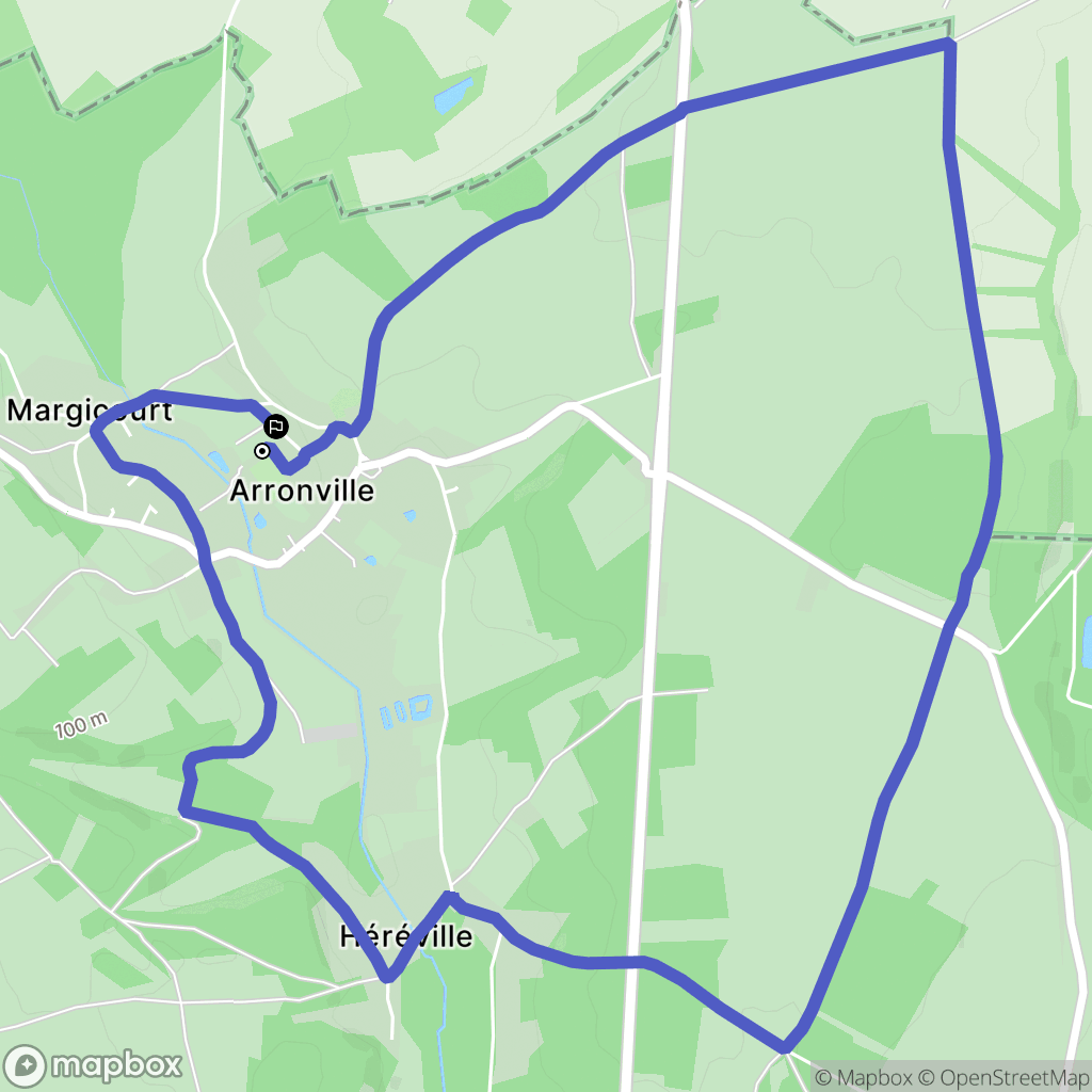 Arronville : carte du parcours de randonnée - France
