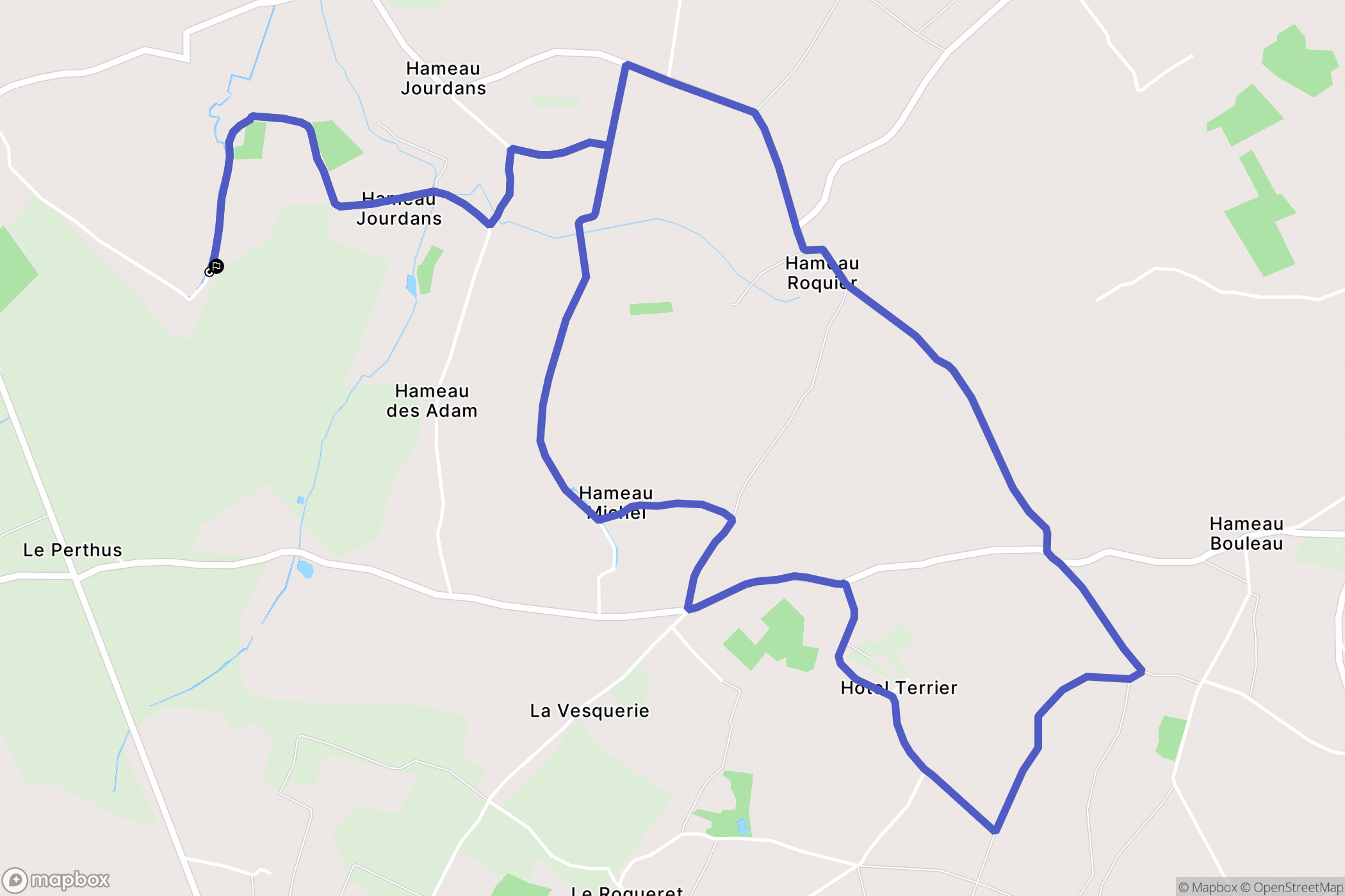 Rauville-la-Bigot : carte du parcours de randonnée - France
