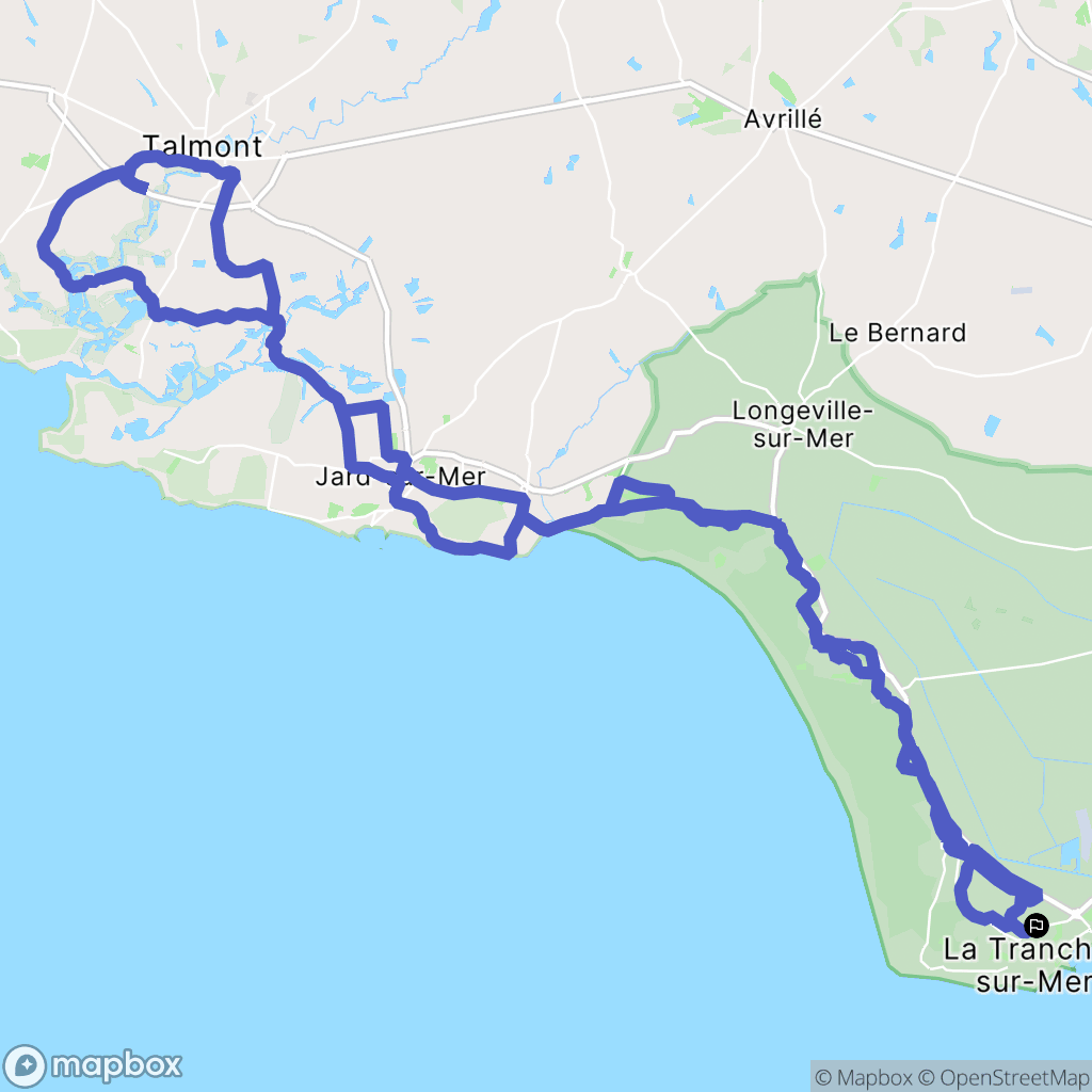 La Tranche-sur-Mer : carte du parcours de randonnée - France