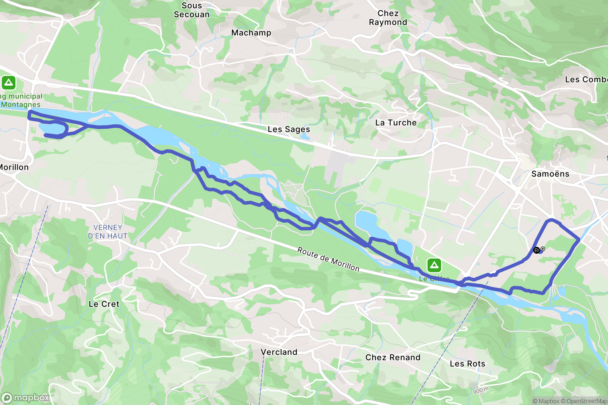 Samoëns : carte du parcours de randonnée - France