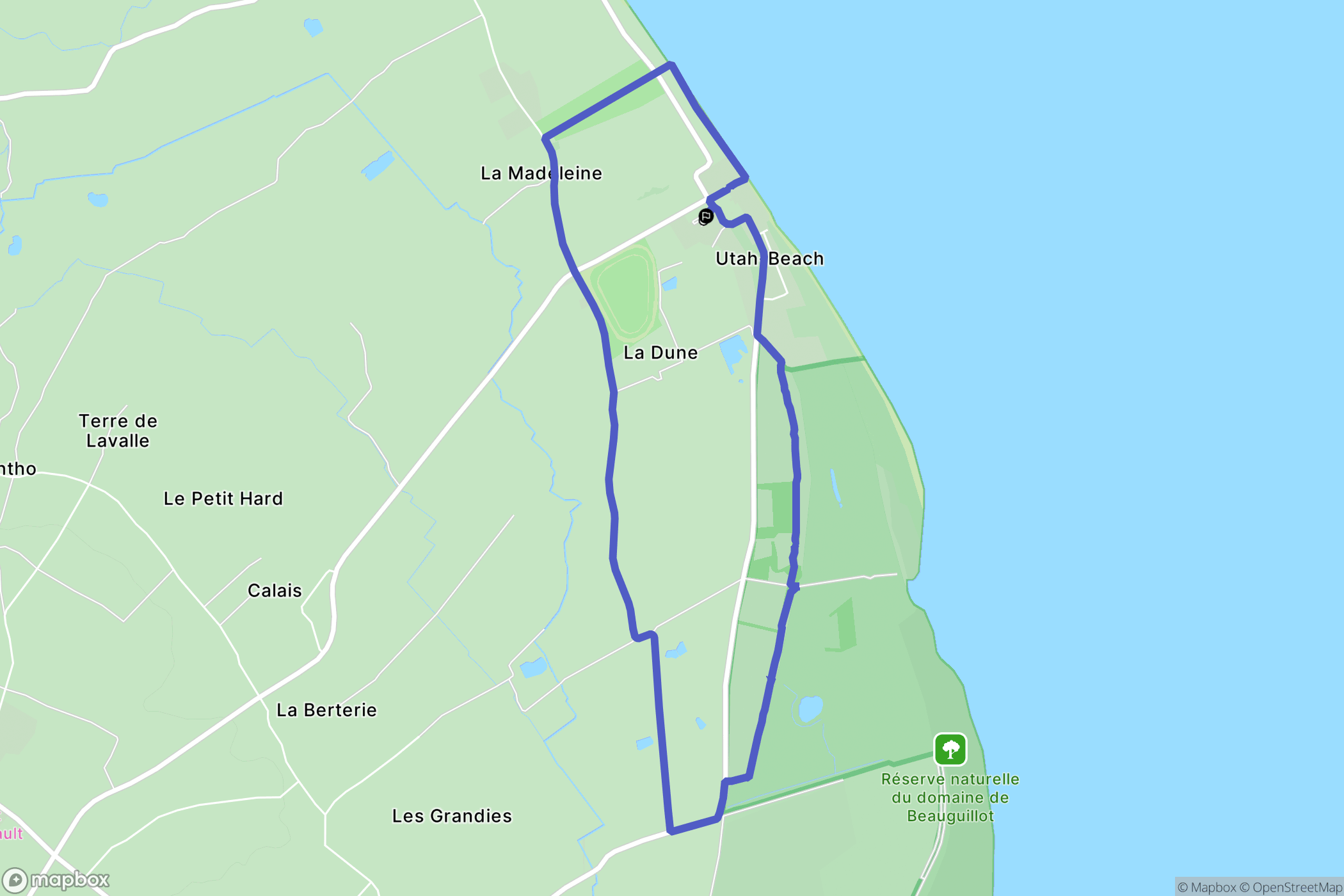 Sainte-Marie-du-Mont : carte du parcours de randonnée - France