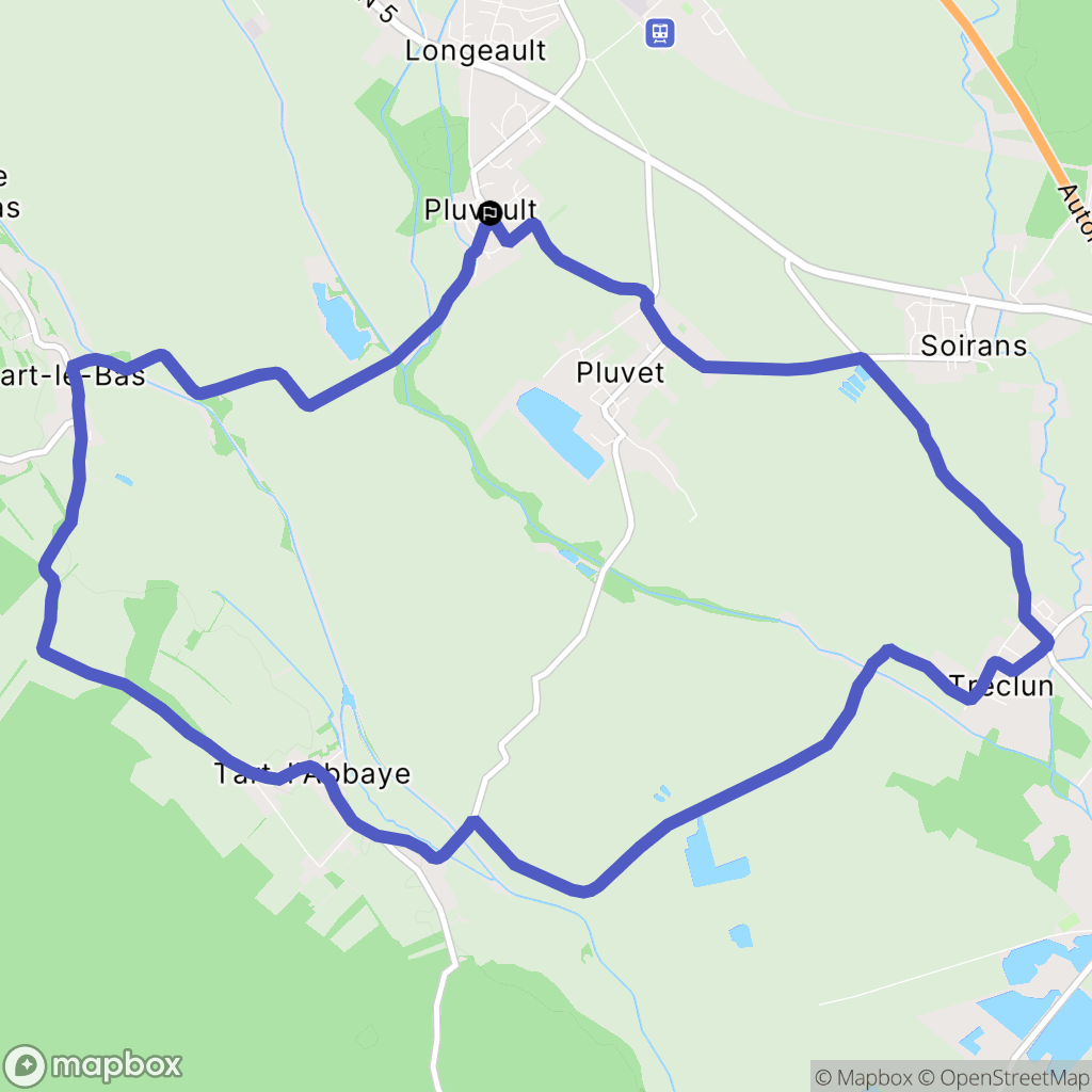 Longeault-Pluvault : carte du parcours de randonnée - France