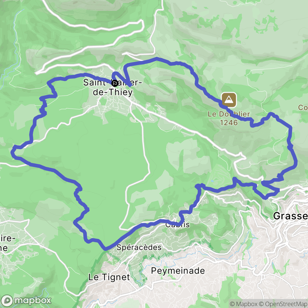 Saint-Vallier-de-Thiey : carte du parcours de randonnée - France