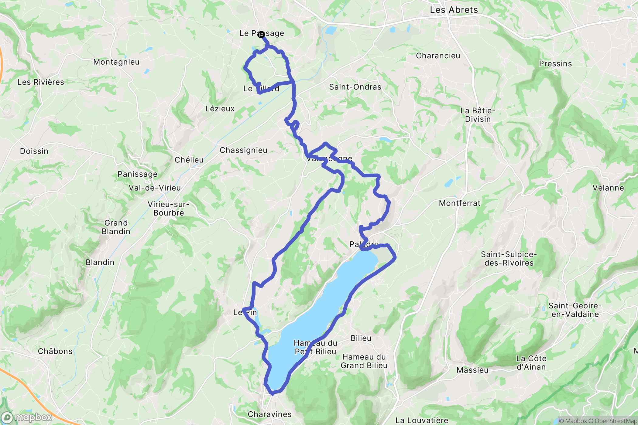 Le Passage : carte du parcours de randonnée - France