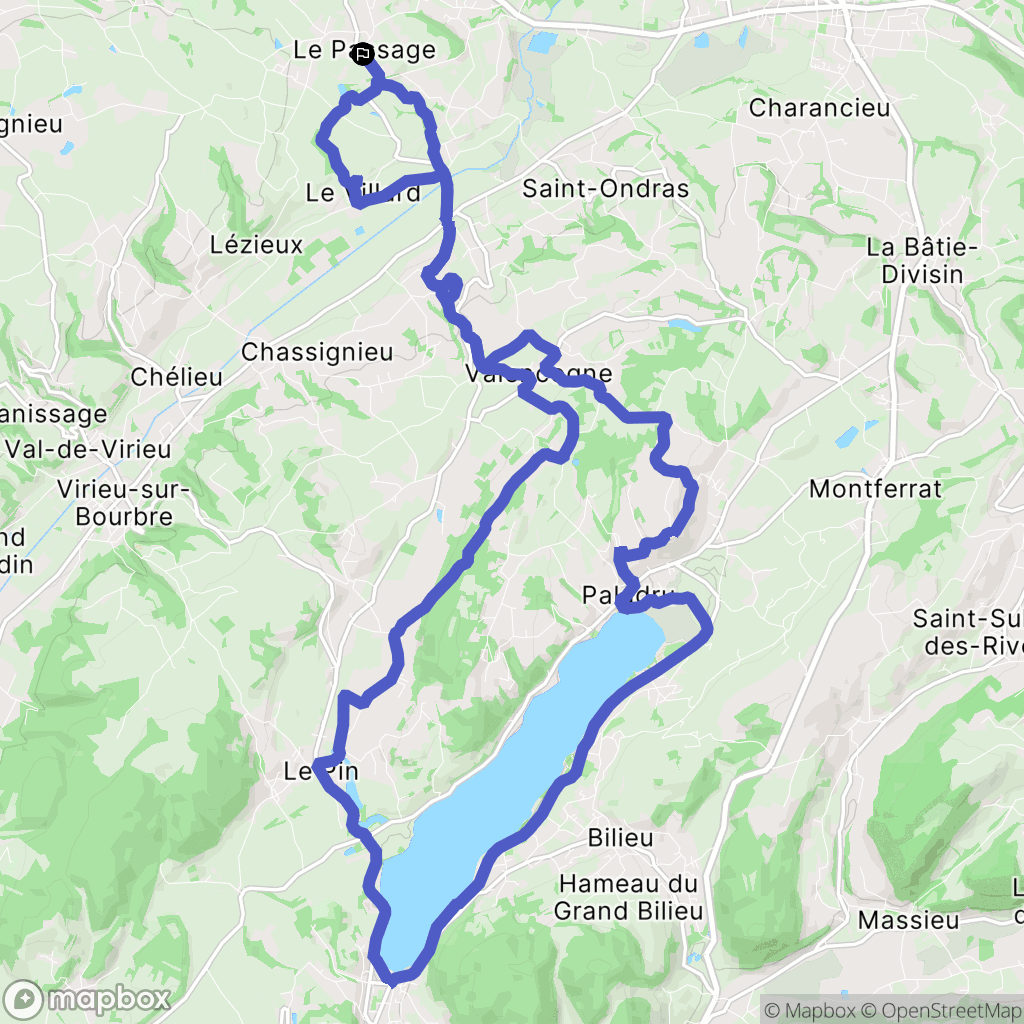 Le Passage : carte du parcours de randonnée - France
