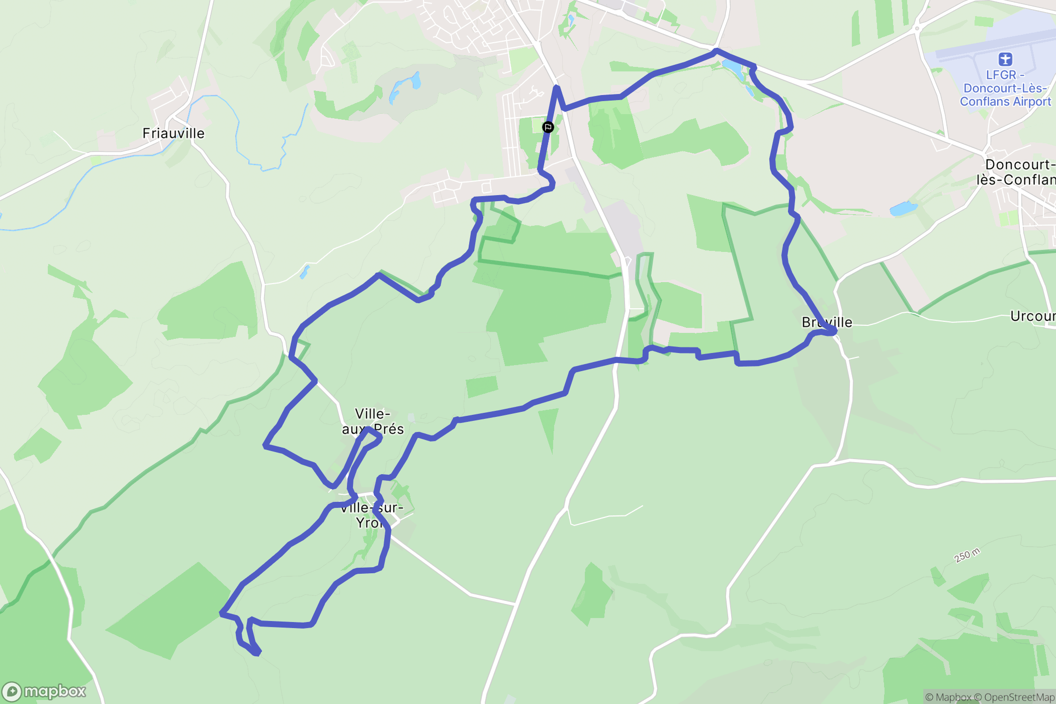 Jarny : carte du parcours de randonnée - France