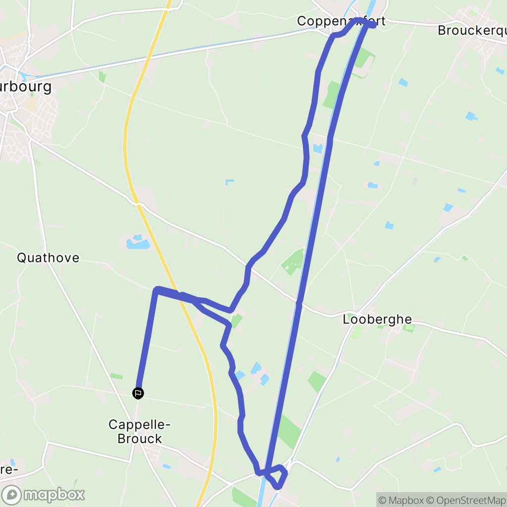 Cappelle-Brouck : carte du parcours de randonnée - France