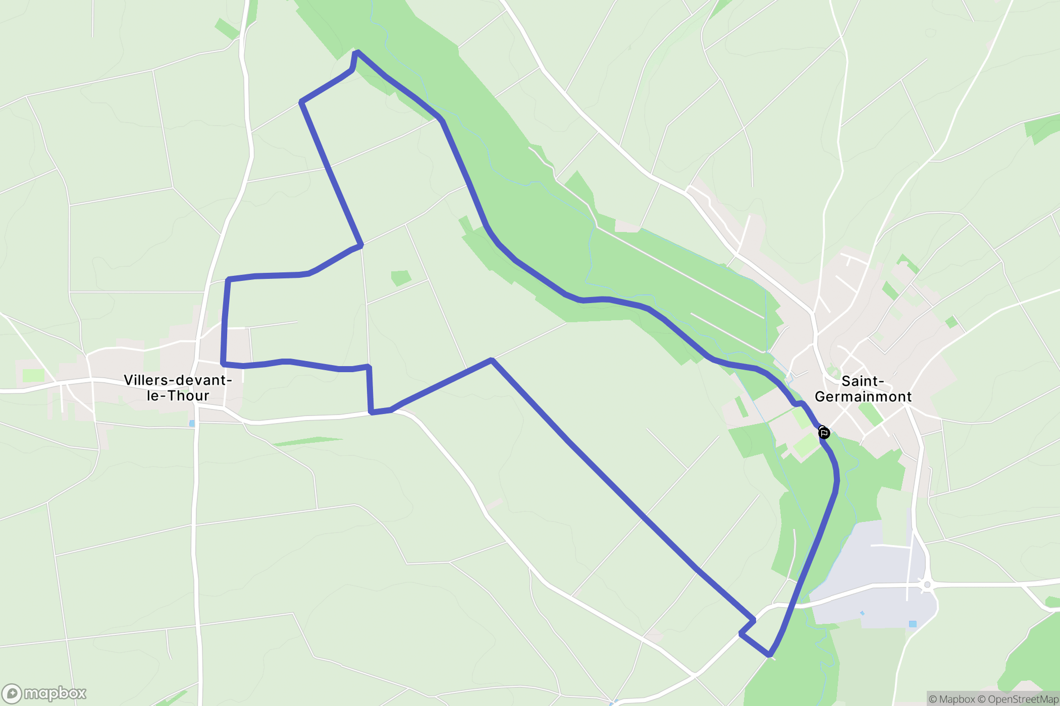 Saint-Germainmont : carte du parcours de randonnée - France