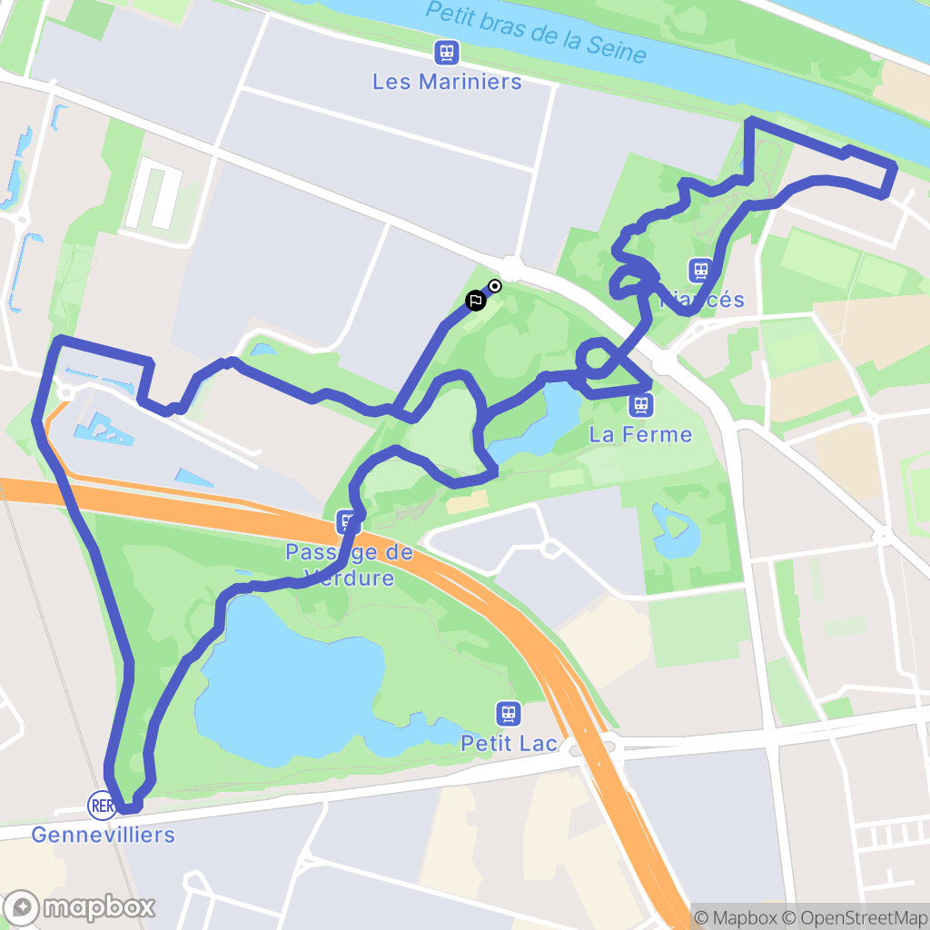 Villeneuve-la-Garenne : carte du parcours de randonnée - France