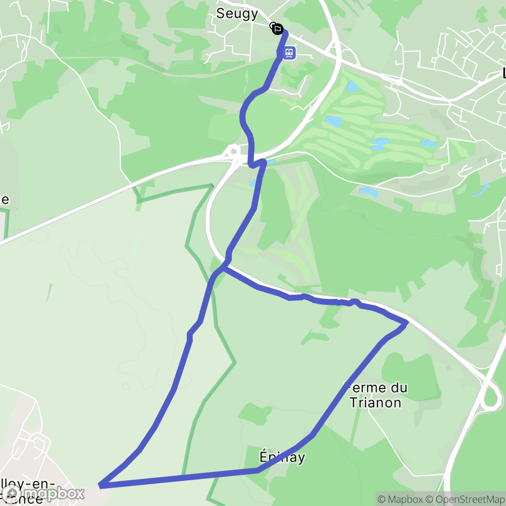 Seugy : carte du parcours de randonnée - France