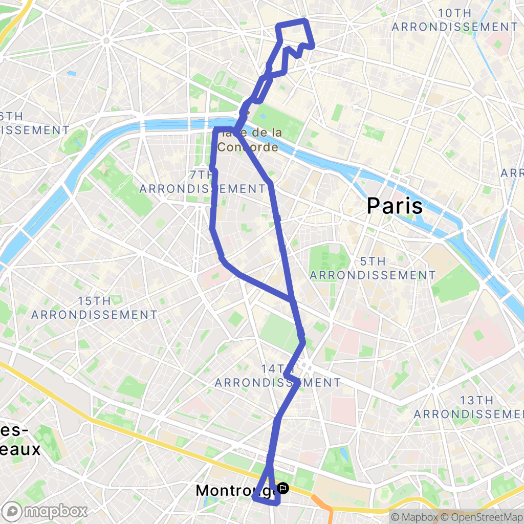 Paris : carte du parcours de randonnée - France