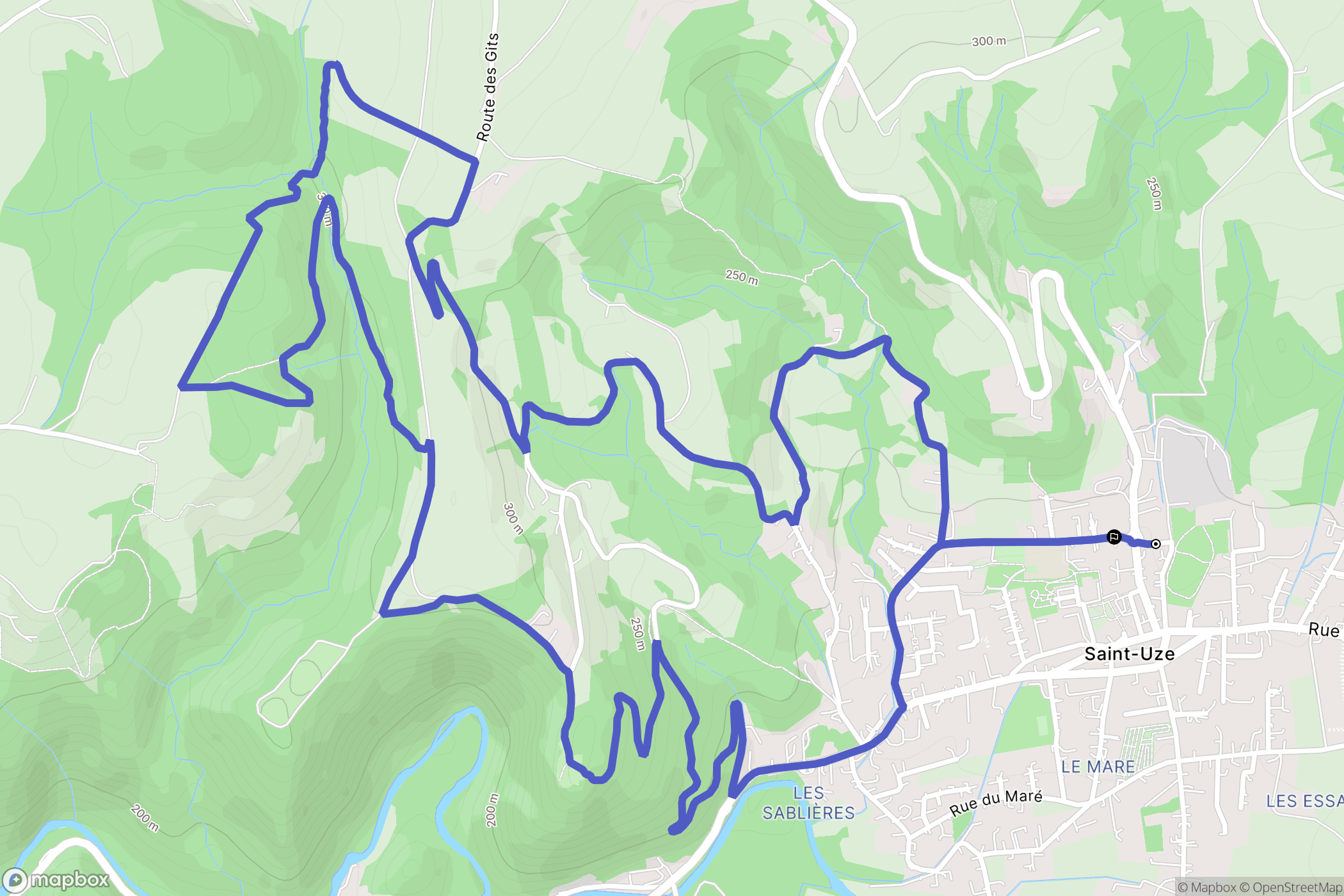 Saint-Uze : carte du parcours de randonnée - France