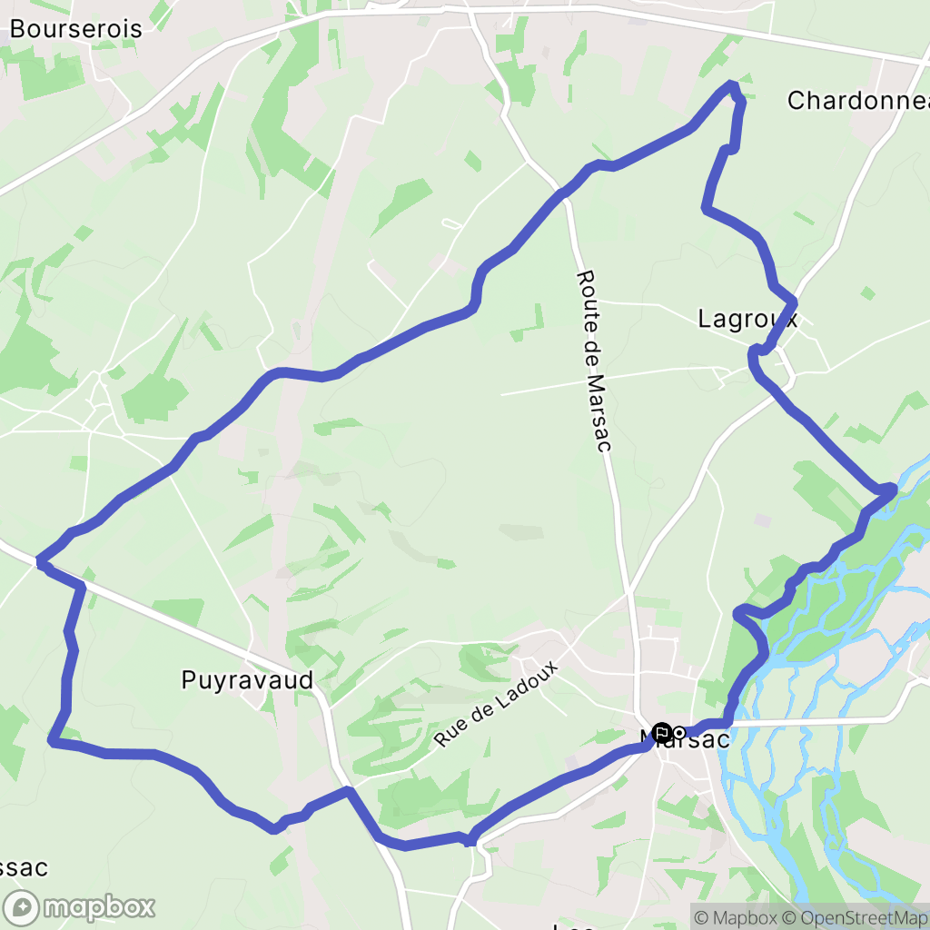 Marsac : carte du parcours de randonnée - France