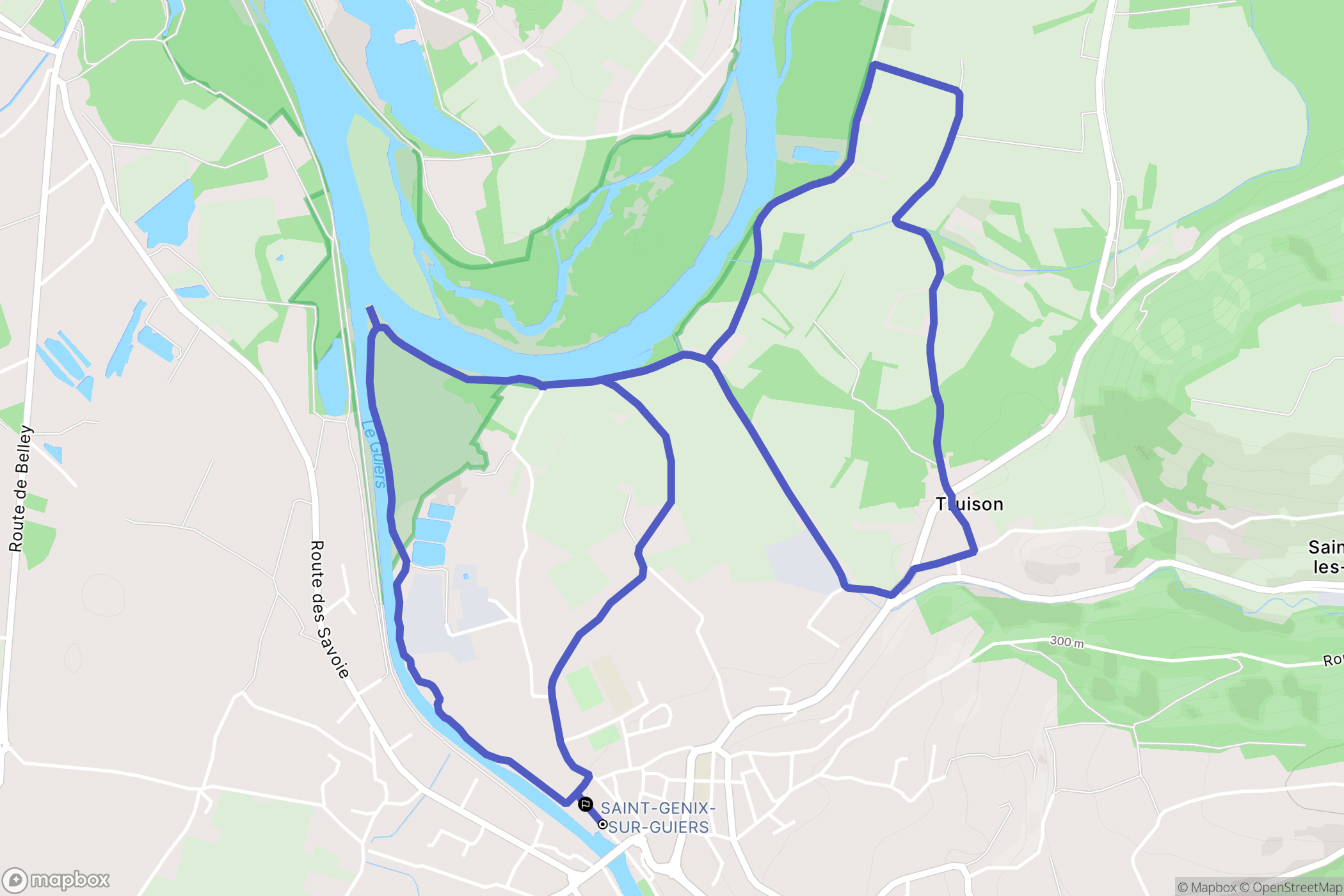 Saint-Genix-les-Villages : carte du parcours de randonnée - France