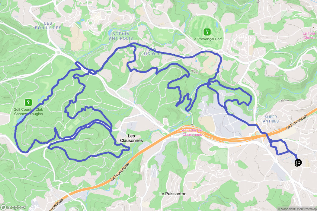 Antibes : carte du parcours de randonnée - France