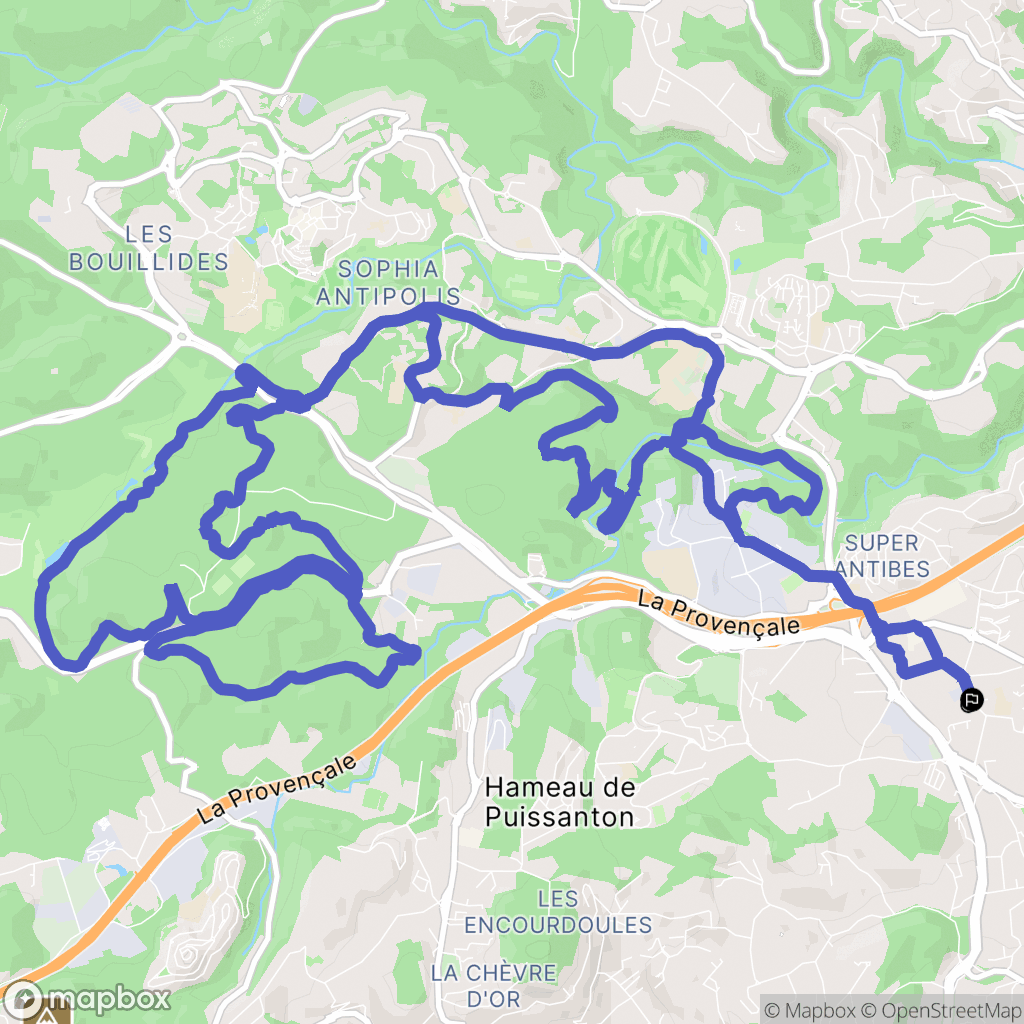 Antibes : carte du parcours de randonnée - France