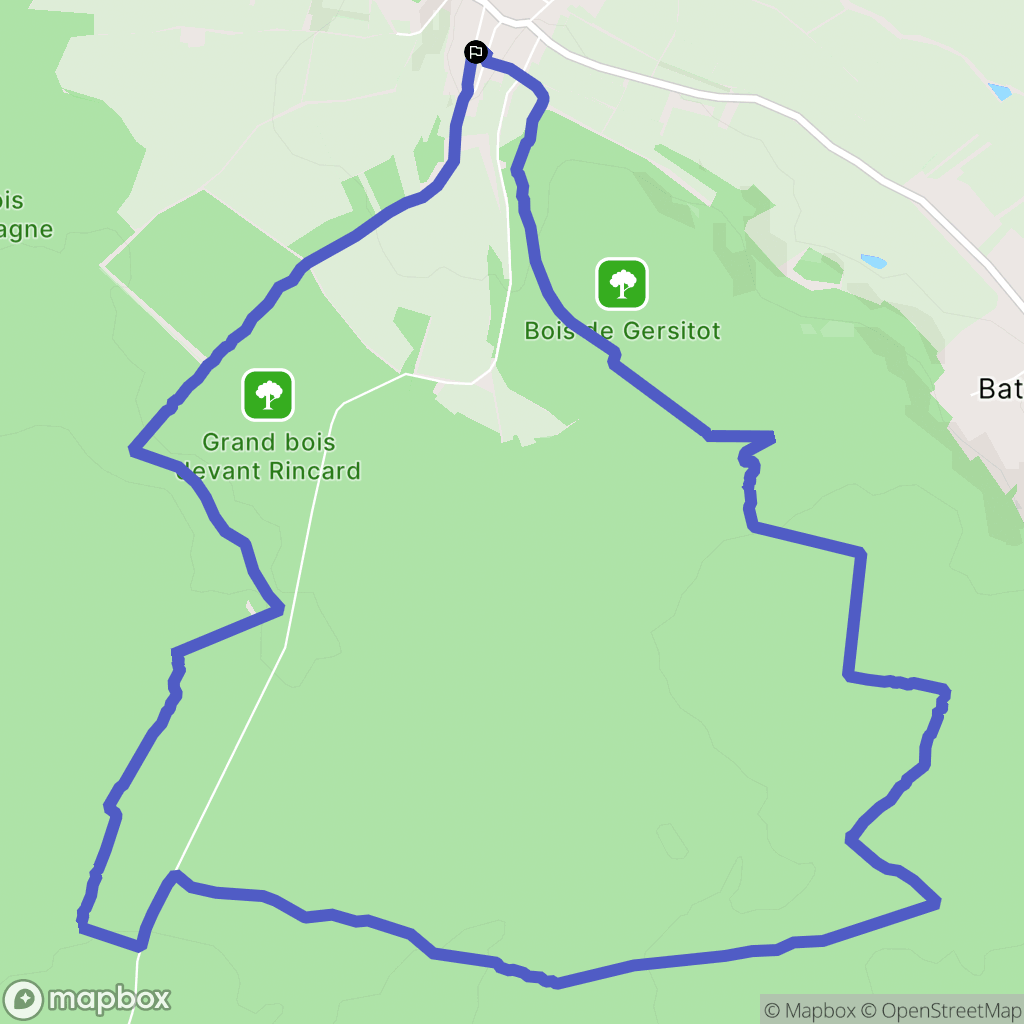Favières : carte du parcours de randonnée - France