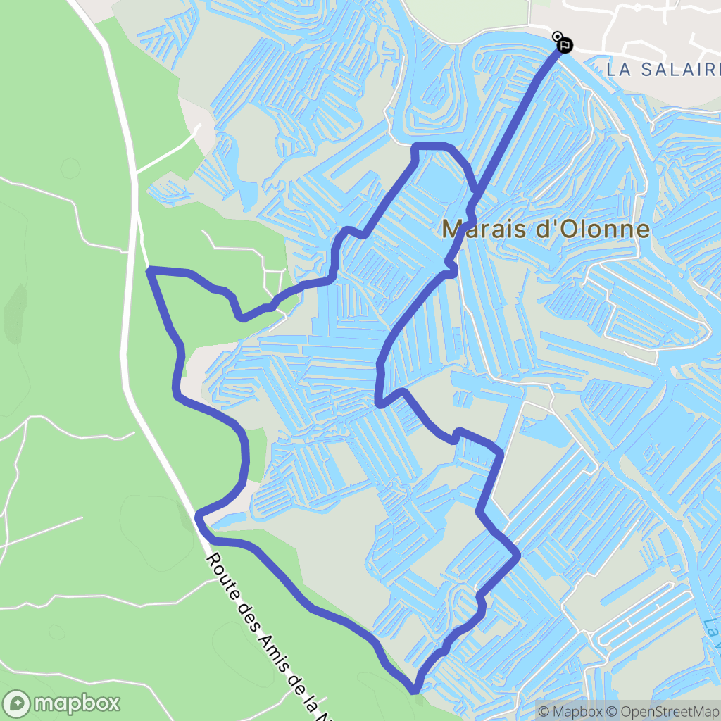 L'Île-d'Olonne : carte du parcours de randonnée - France