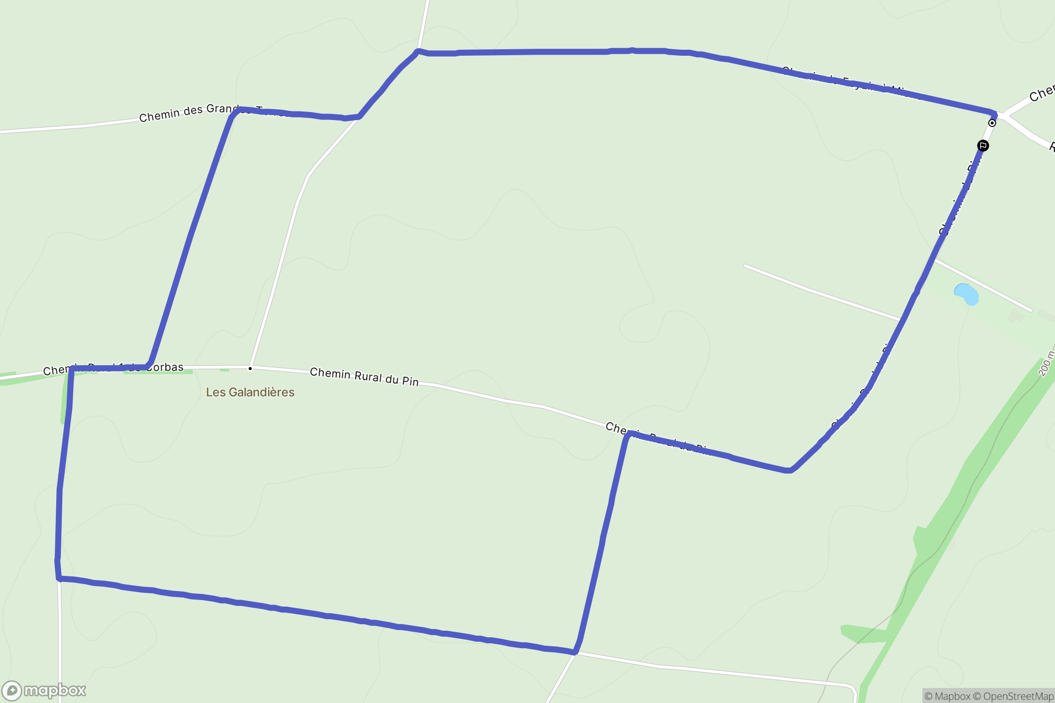 Feyzin : carte du parcours de randonnée - France