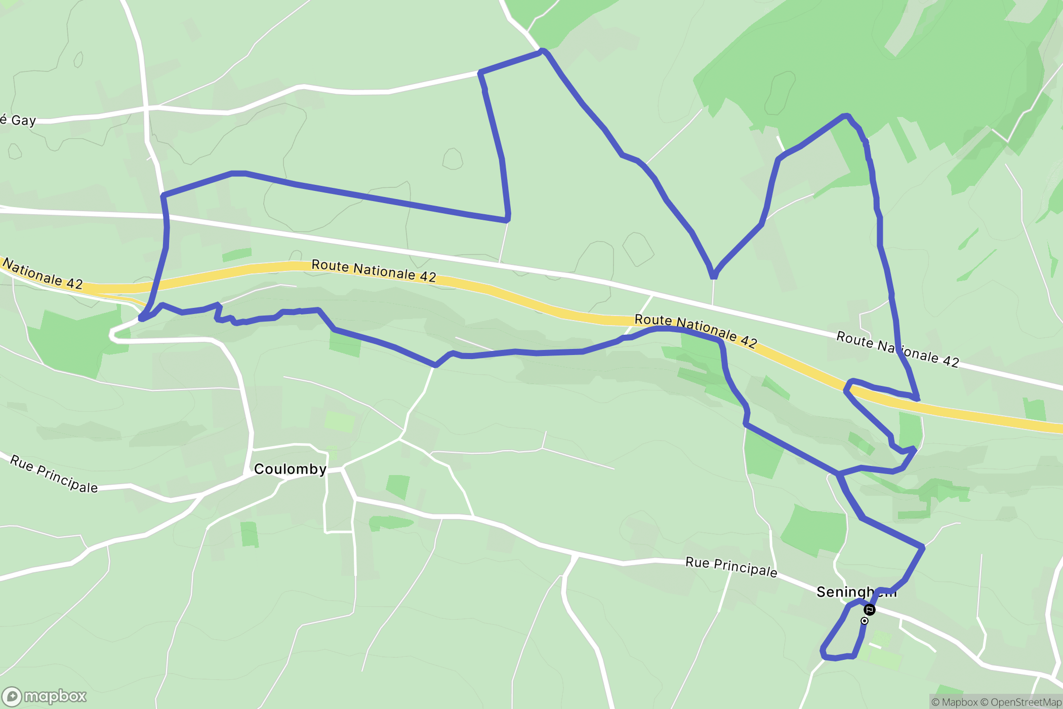 Seninghem : carte du parcours de randonnée - France