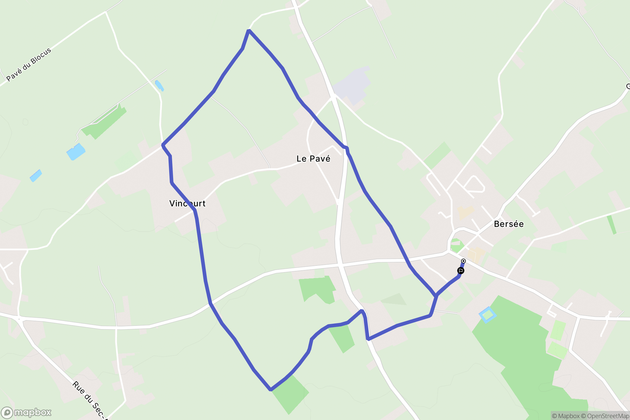 Bersée : carte du parcours de randonnée - France