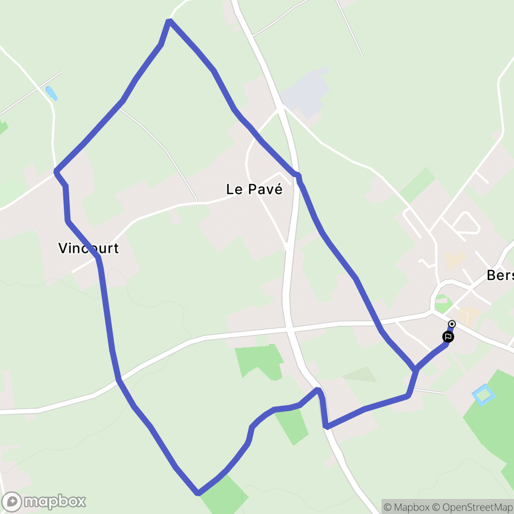 Bersée : carte du parcours de randonnée - France