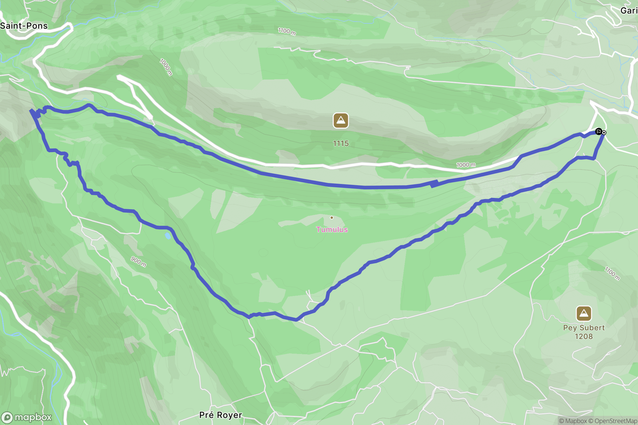 Coursegoules : carte du parcours de randonnée - France
