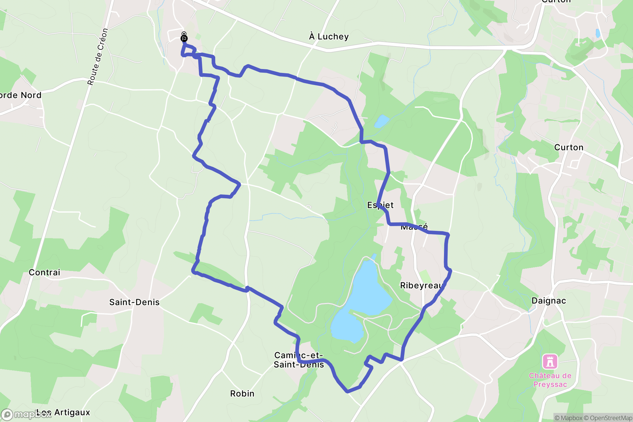 Saint-Quentin-de-Baron : carte du parcours de randonnée - France