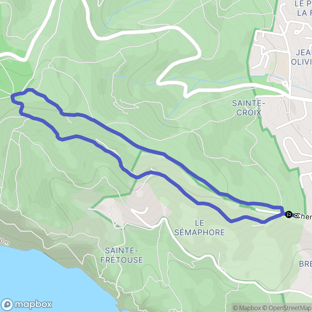 La Ciotat : carte du parcours de randonnée - France