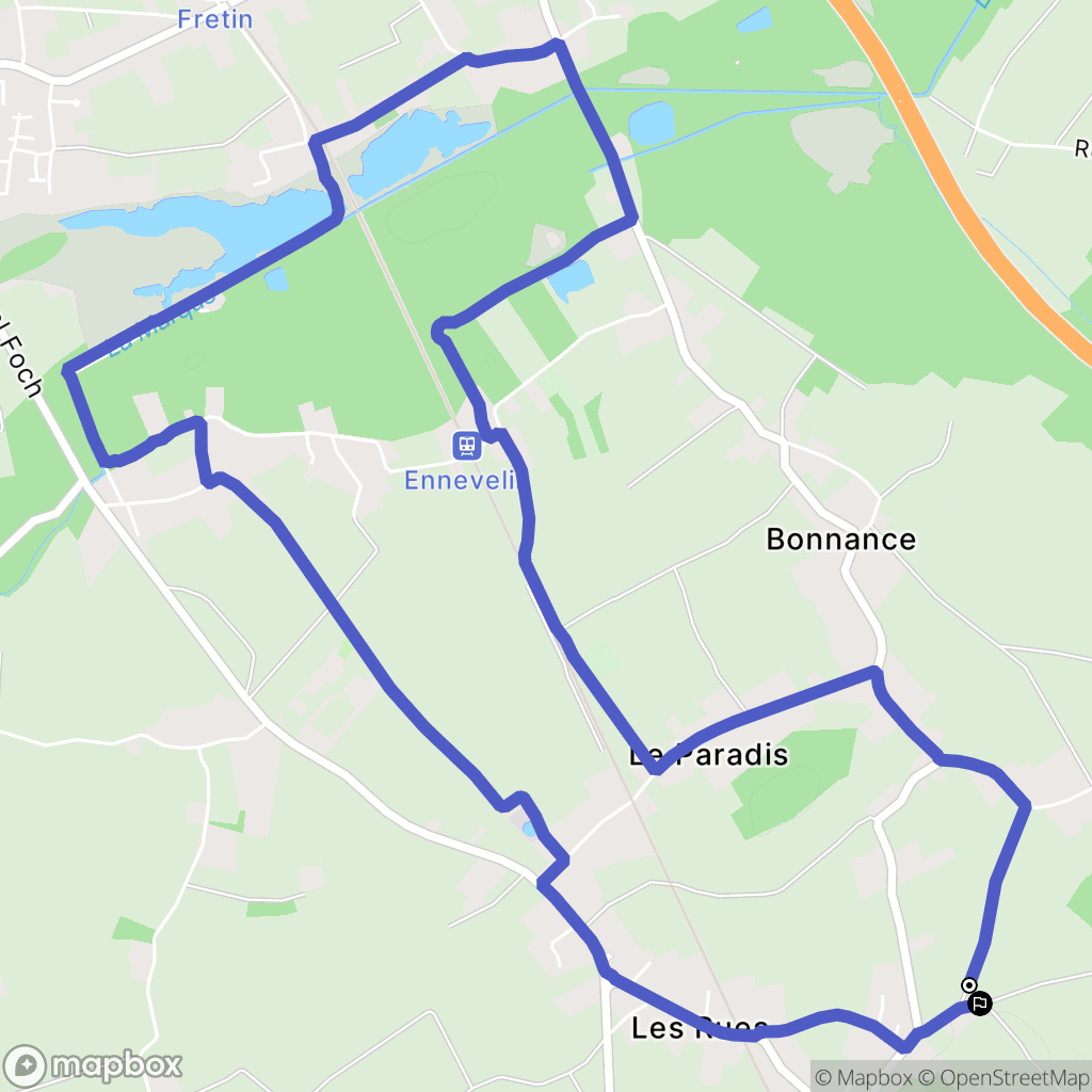 Templeuve-en-Pévèle : carte du parcours de randonnée - France