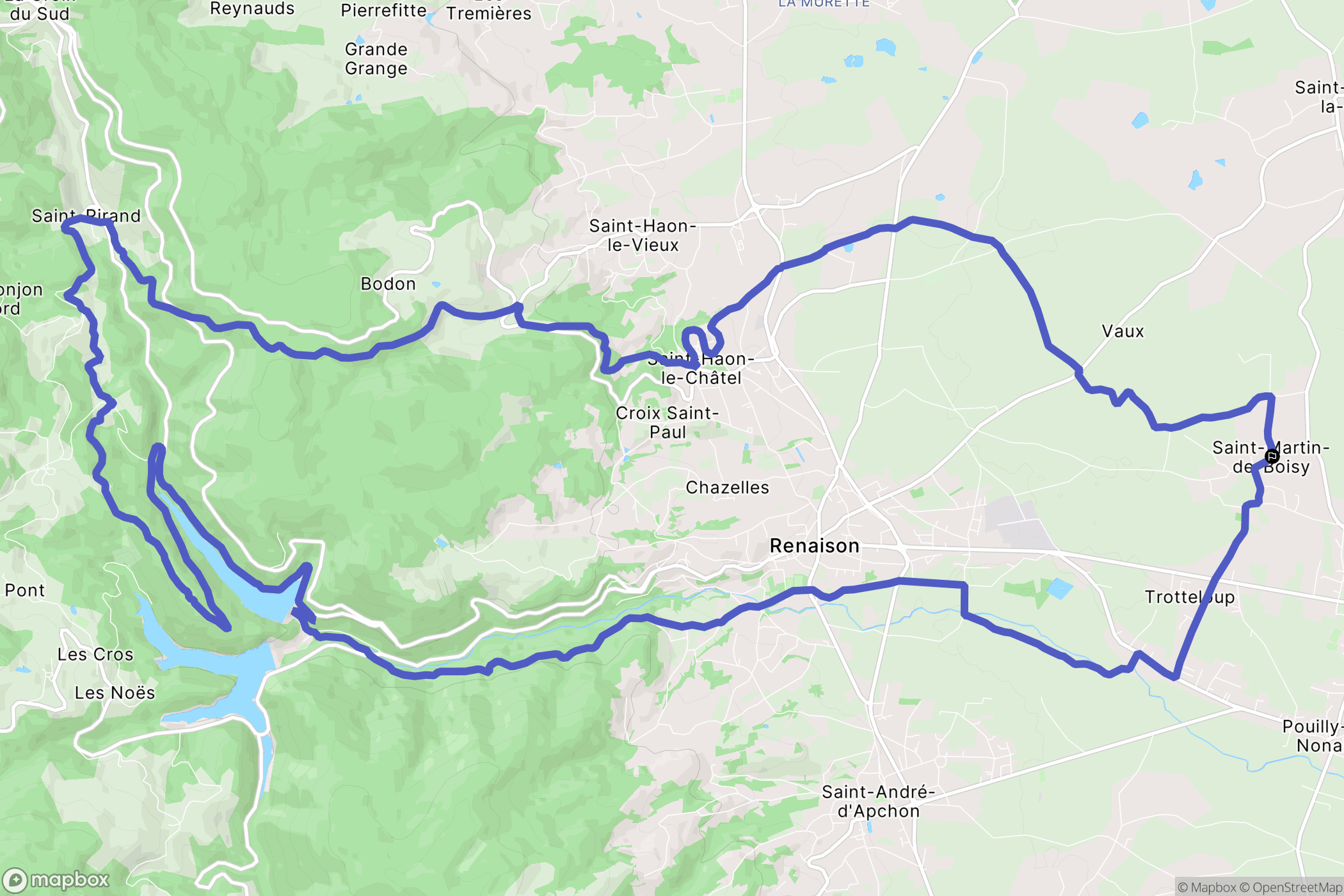 Pouilly-les-Nonains : carte du parcours de randonnée - France