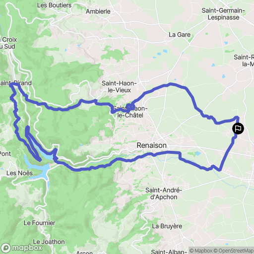Pouilly-les-Nonains : carte du parcours de randonnée - France