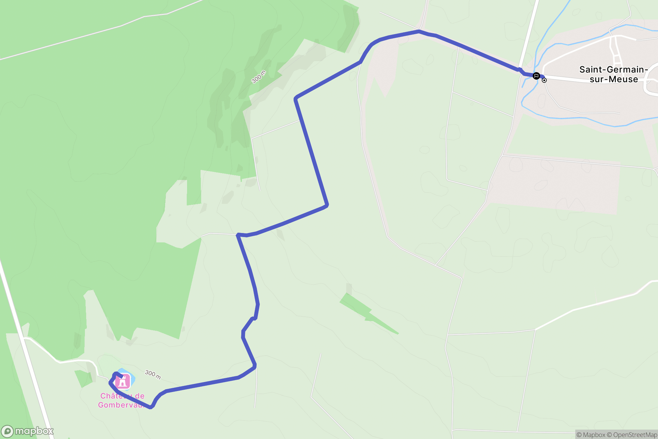 Saint-Germain-sur-Meuse : carte du parcours de randonnée - France