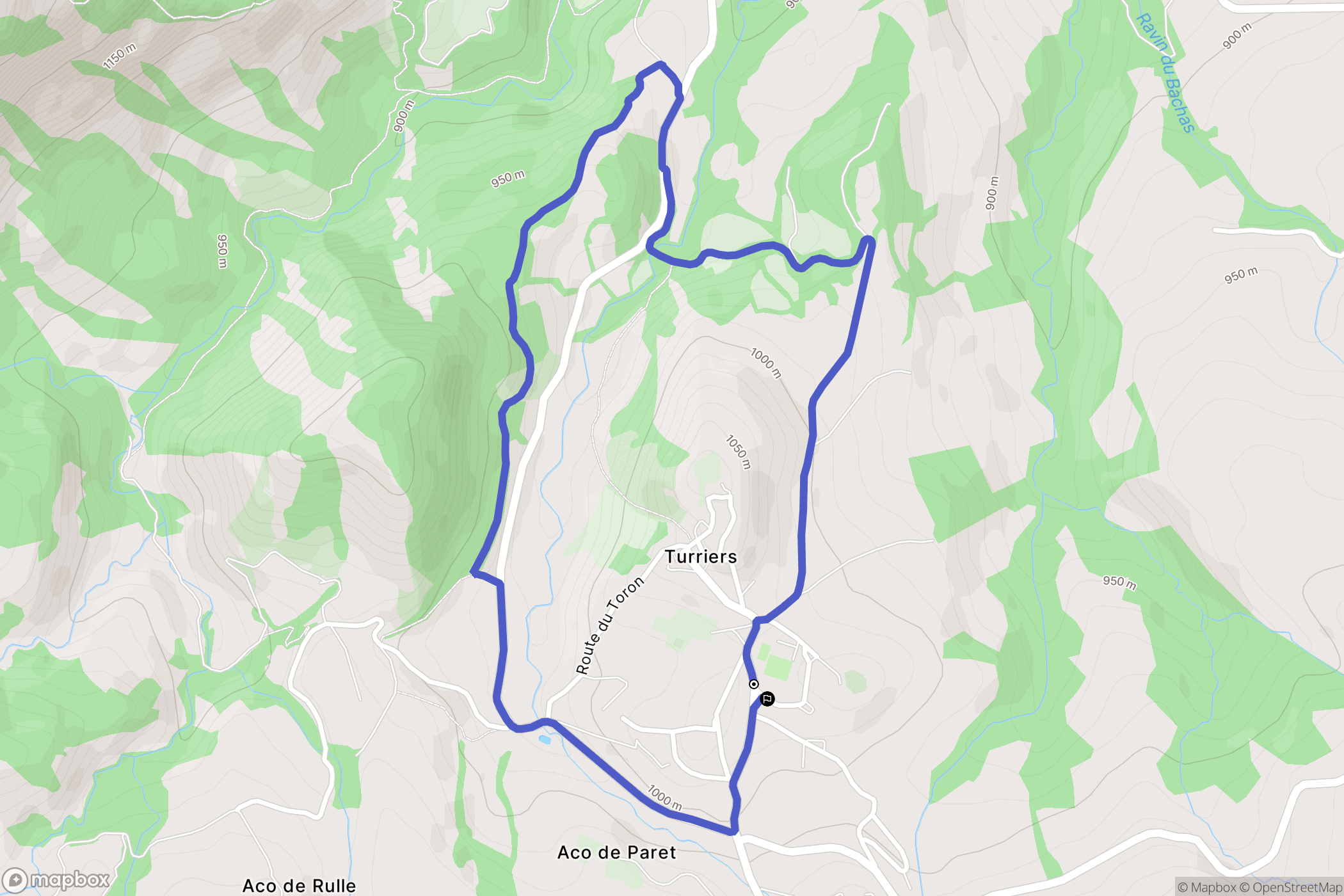 Turriers : carte du parcours de randonnée - France