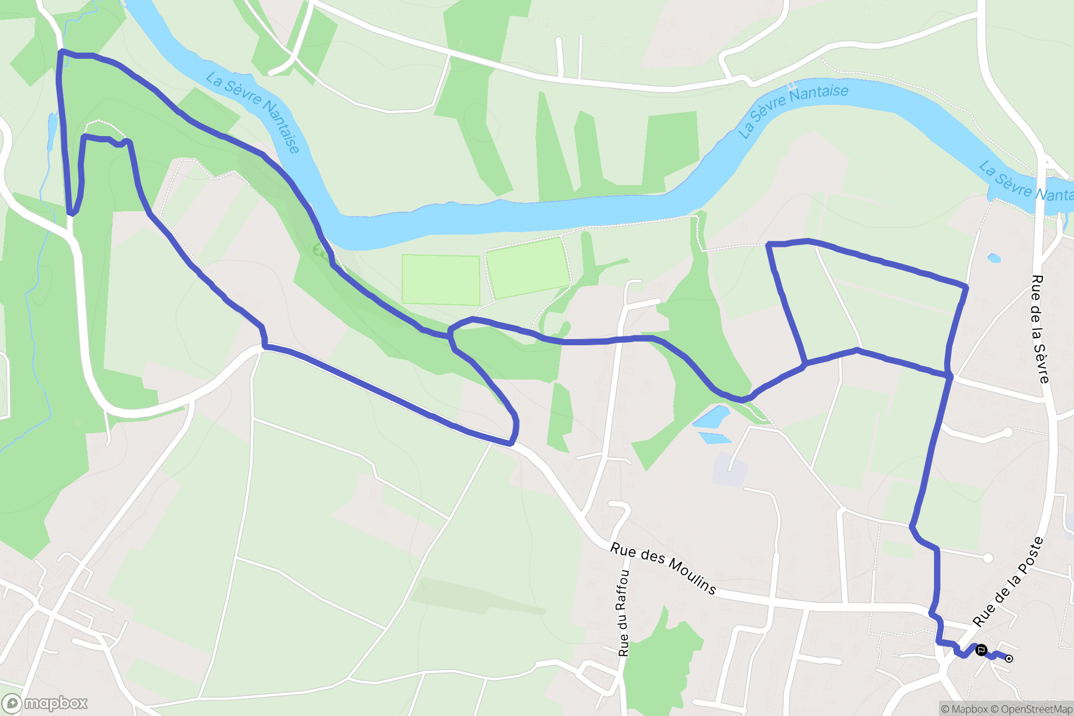 Monnières : carte du parcours de randonnée - France