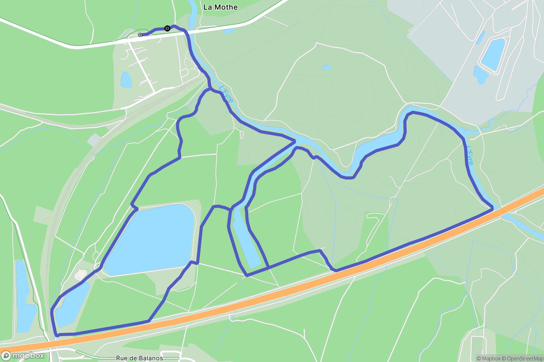 Le Teich : carte du parcours de randonnée - France