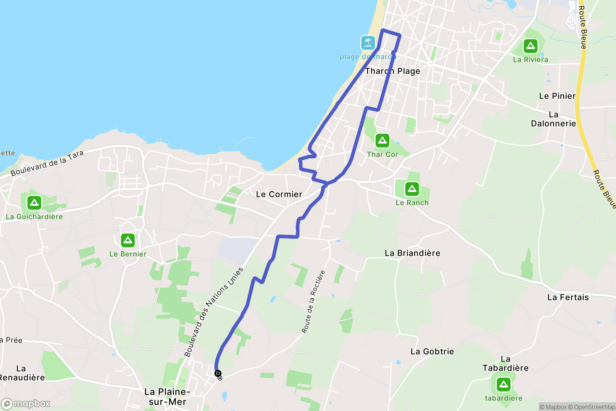 La Plaine-sur-Mer : carte du parcours de randonnée - France