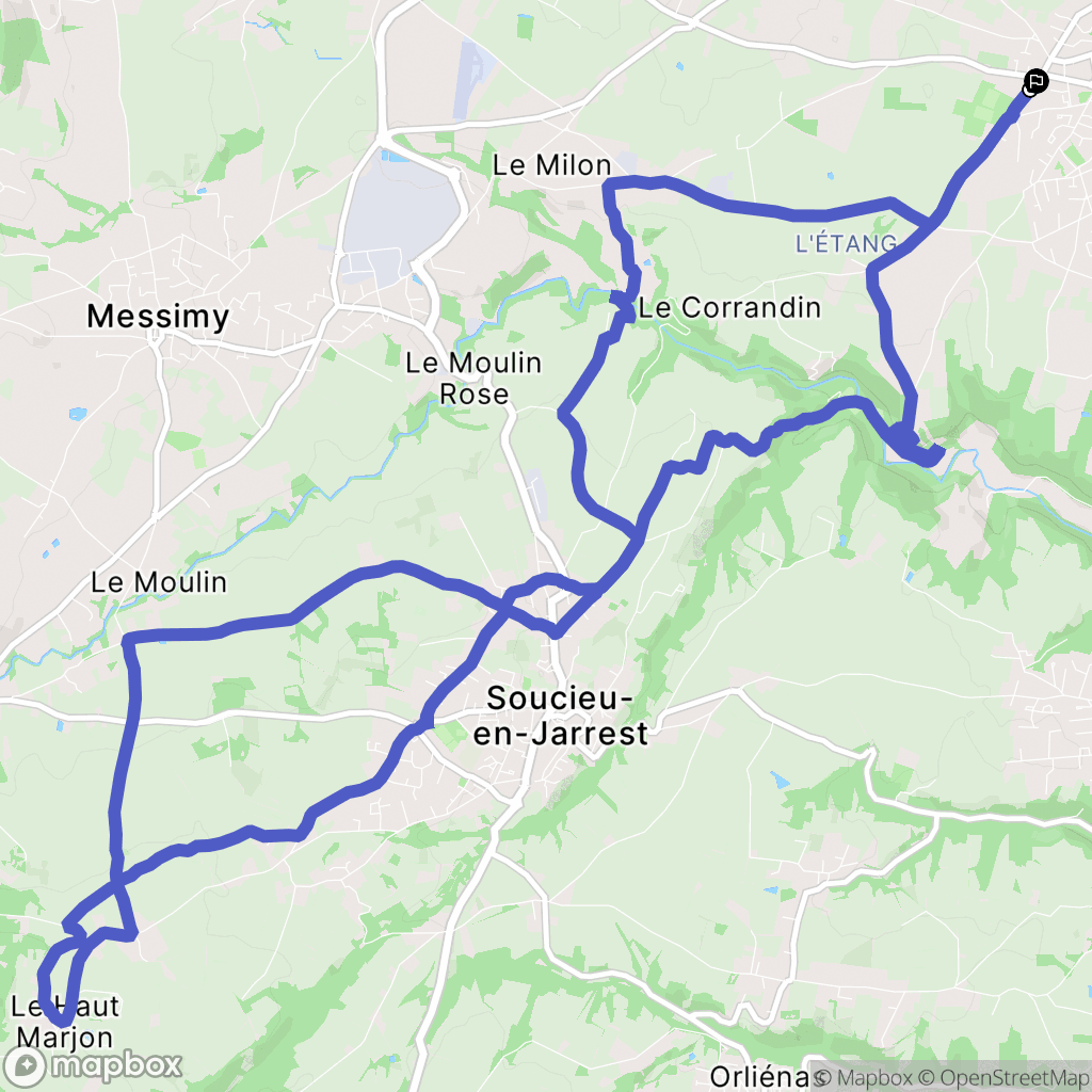 Chaponost : carte du parcours de randonnée - France