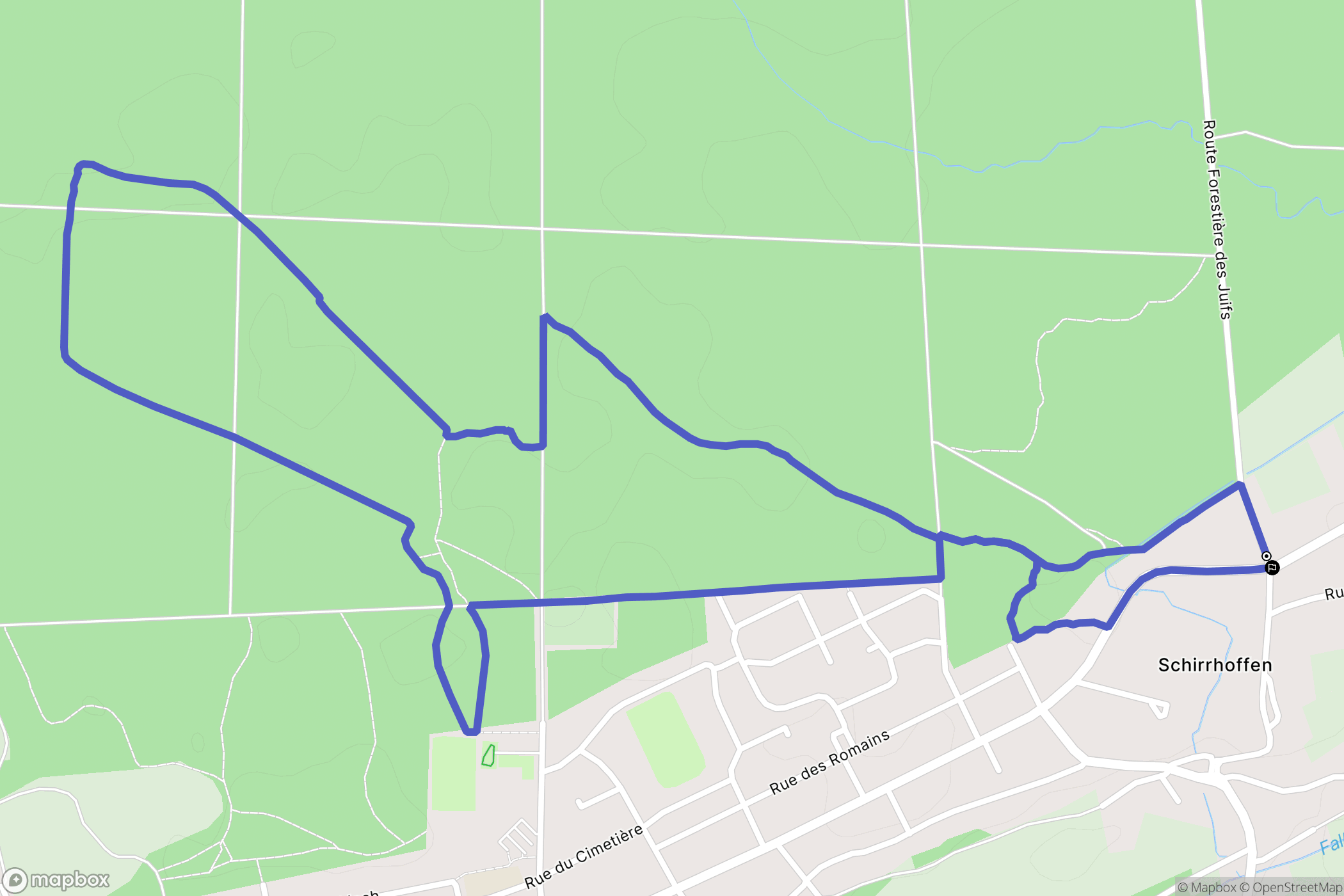 Schirrhoffen : carte du parcours de randonnée - France