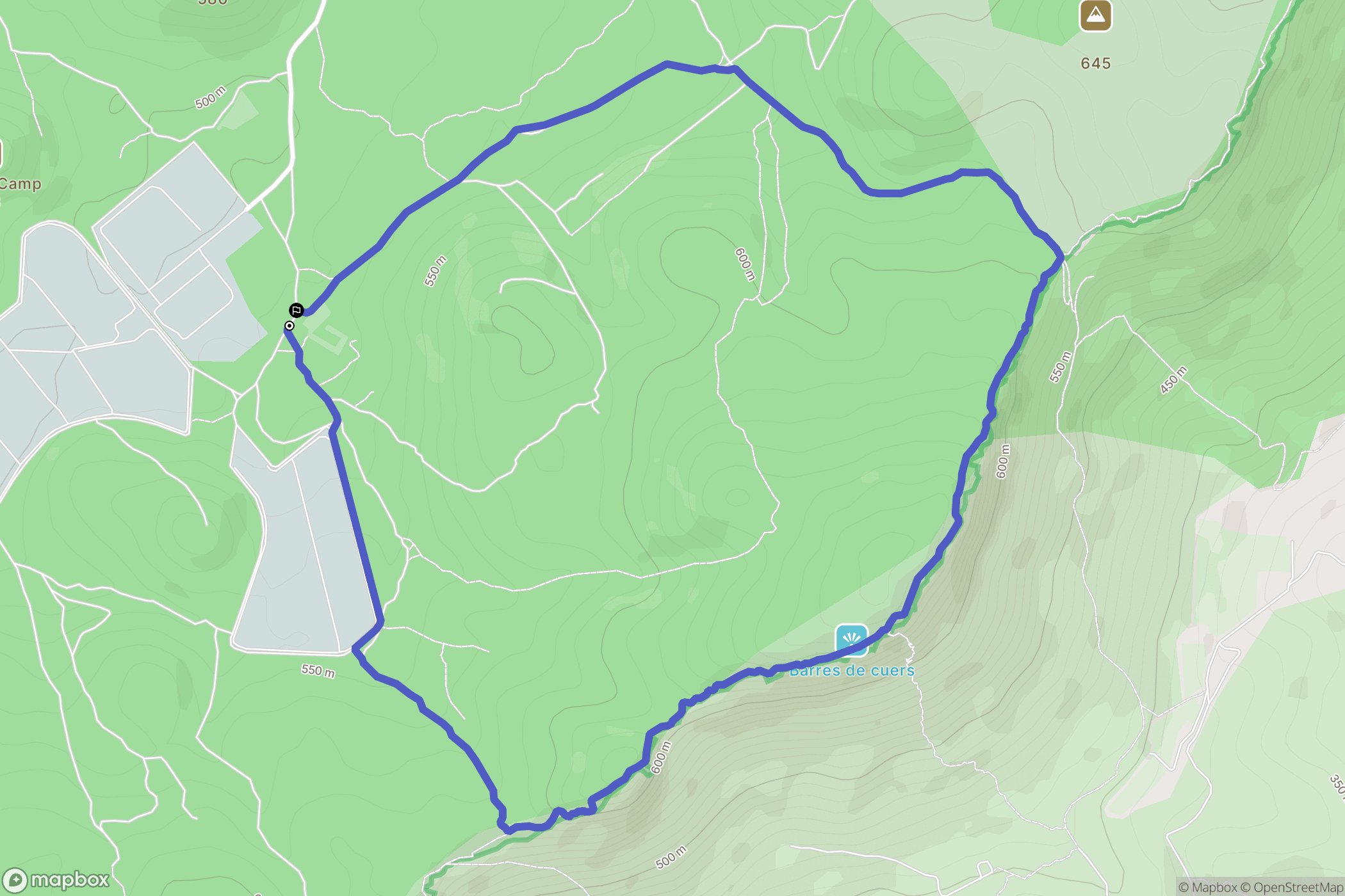 Néoules : carte du parcours de randonnée - France