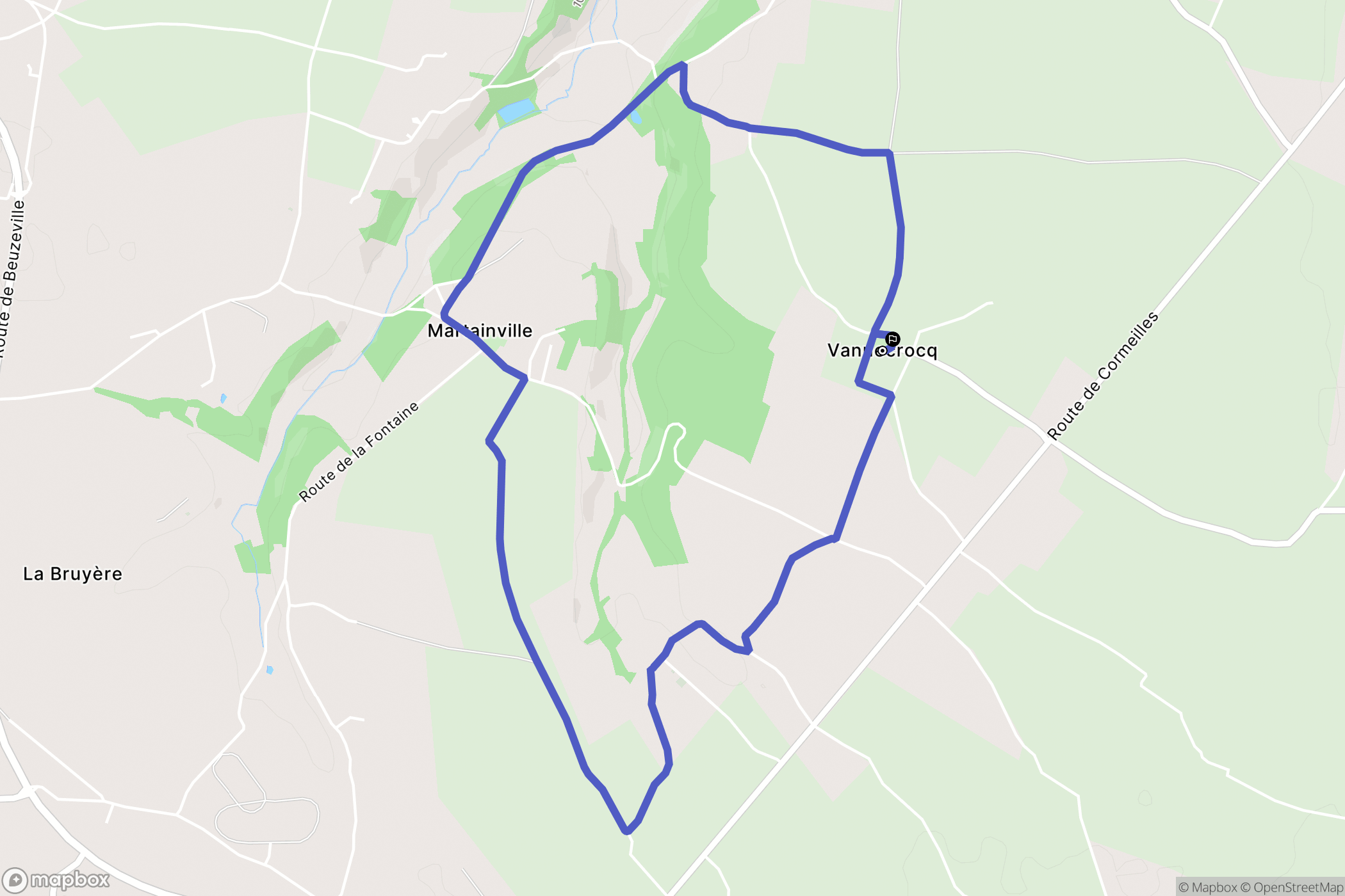 Vannecrocq : carte du parcours de randonnée - France