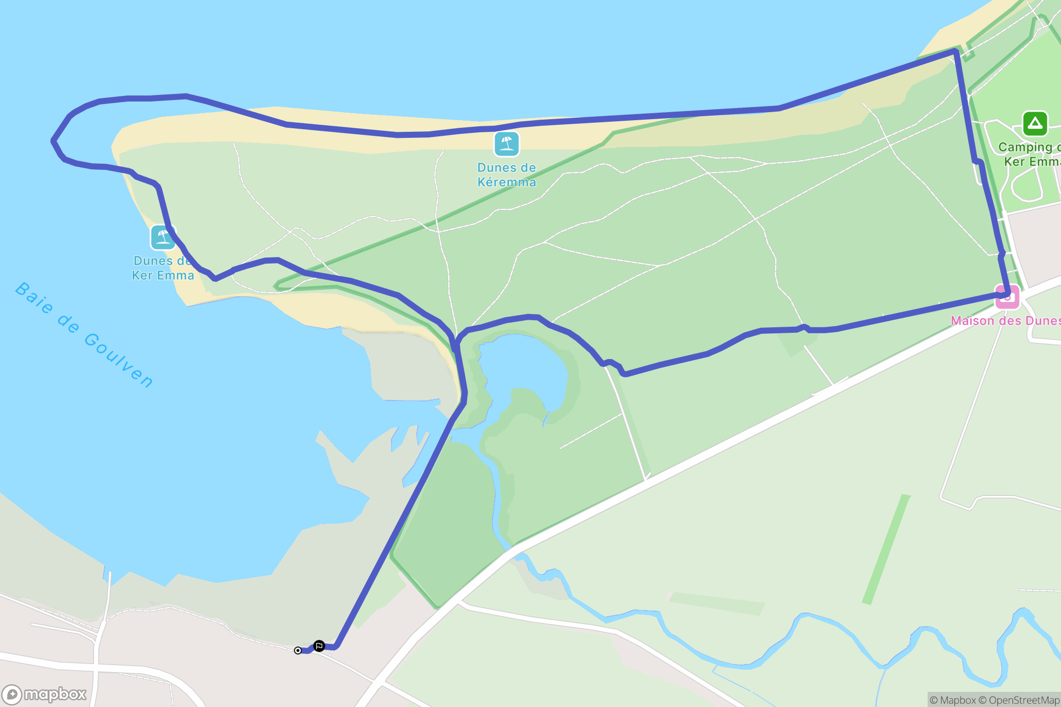 Goulven : carte du parcours de randonnée - France