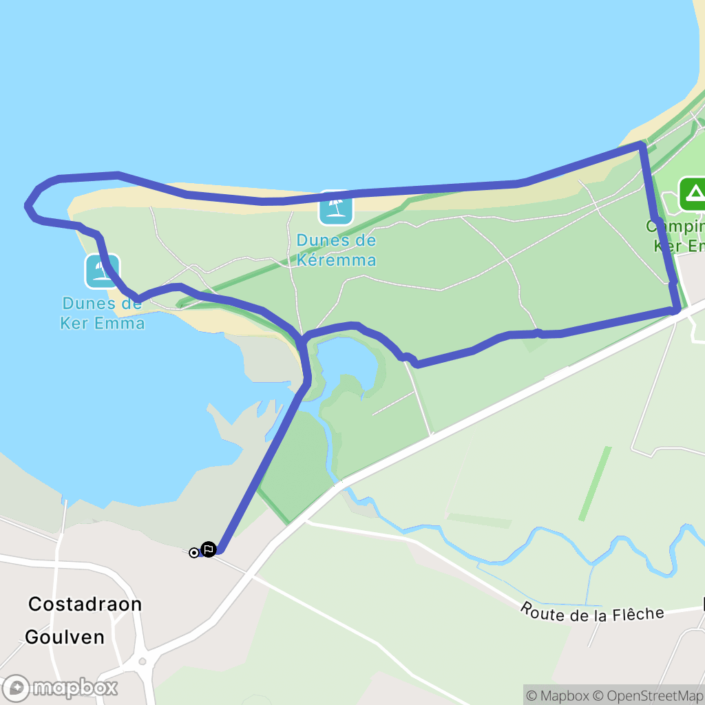 Goulven : carte du parcours de randonnée - France