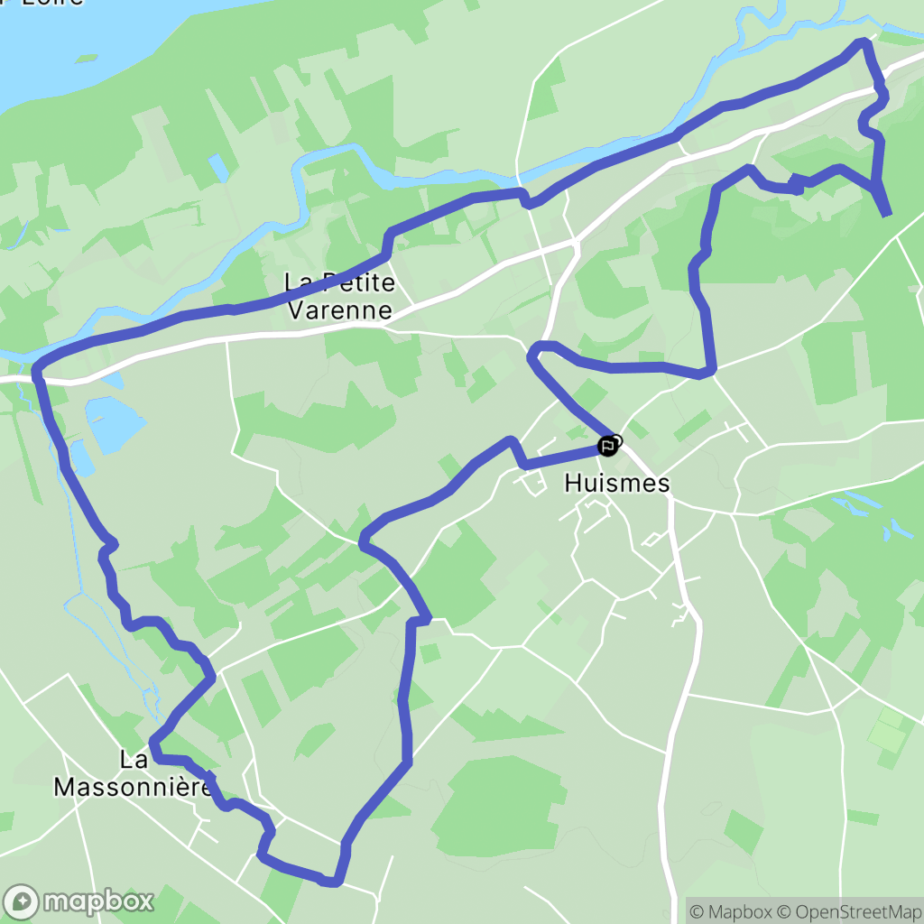 Huismes : carte du parcours de randonnée - France