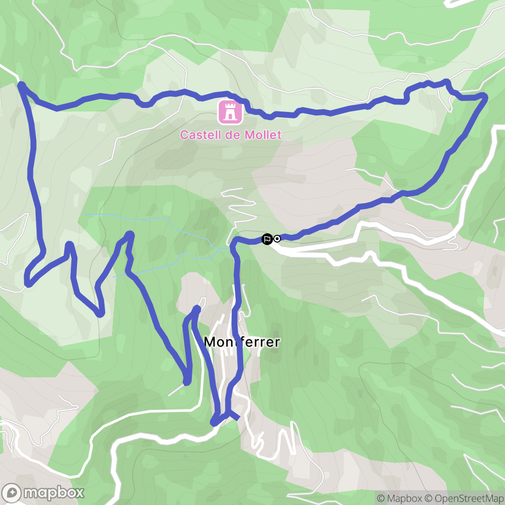 Montferrer : carte du parcours de randonnée - France