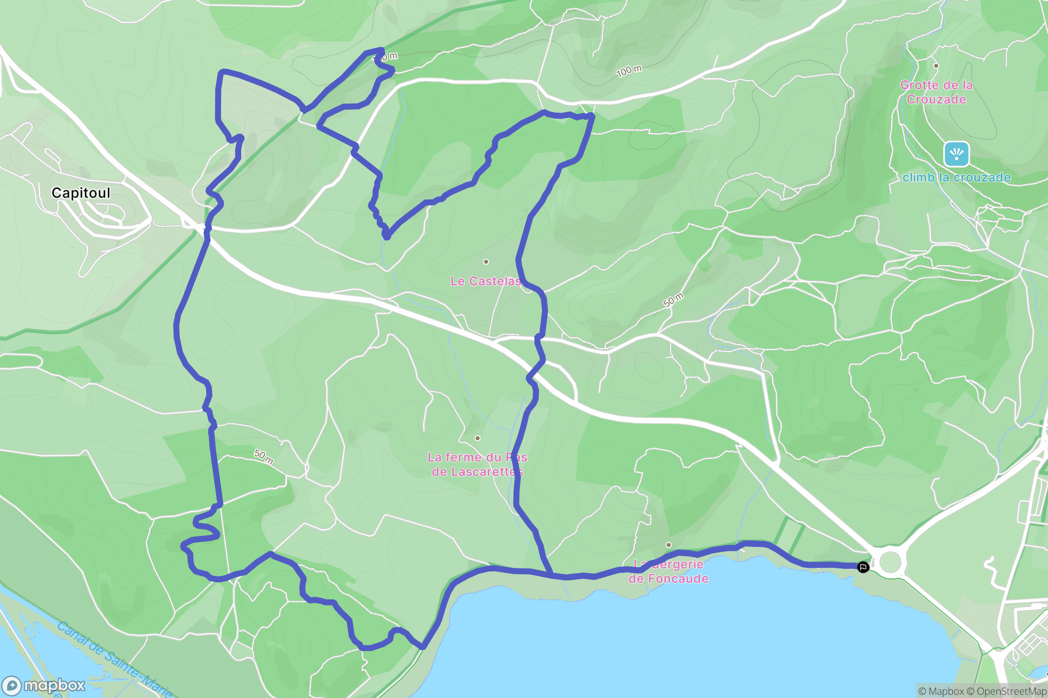 Gruissan : carte du parcours de randonnée - France