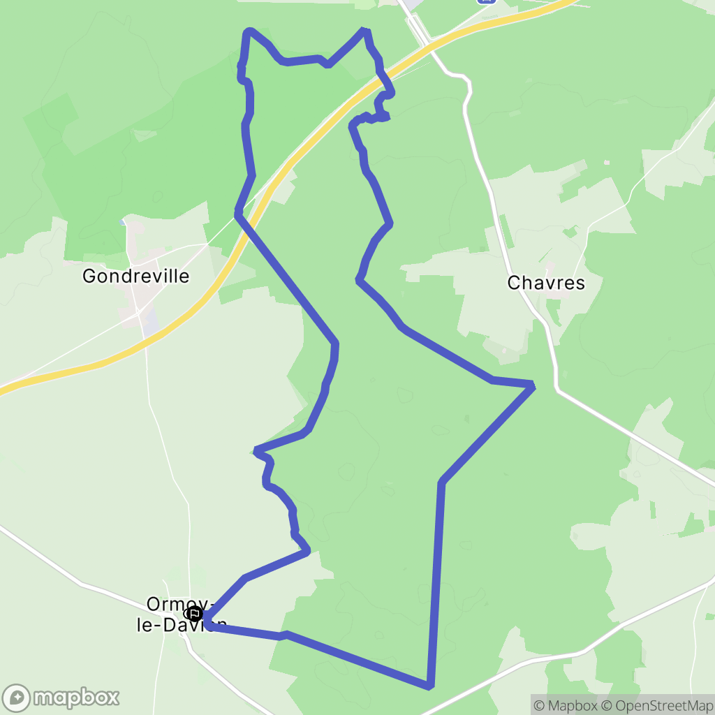 Ormoy-le-Davien : carte du parcours de randonnée - France