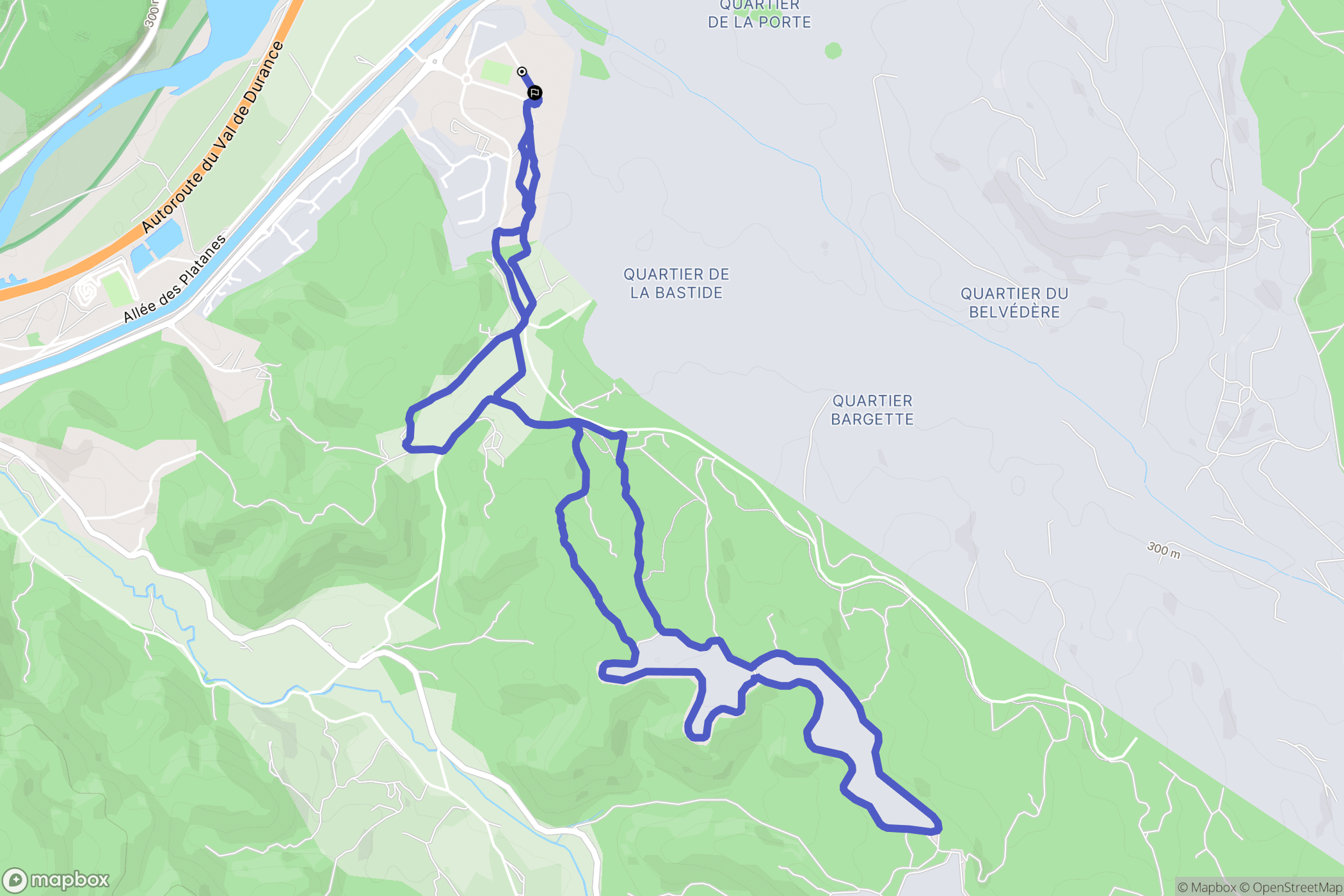 Saint-Paul-lès-Durance : carte du parcours de randonnée - France