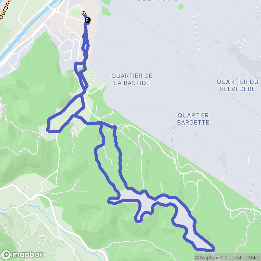 Saint-Paul-lès-Durance : carte du parcours de randonnée - France