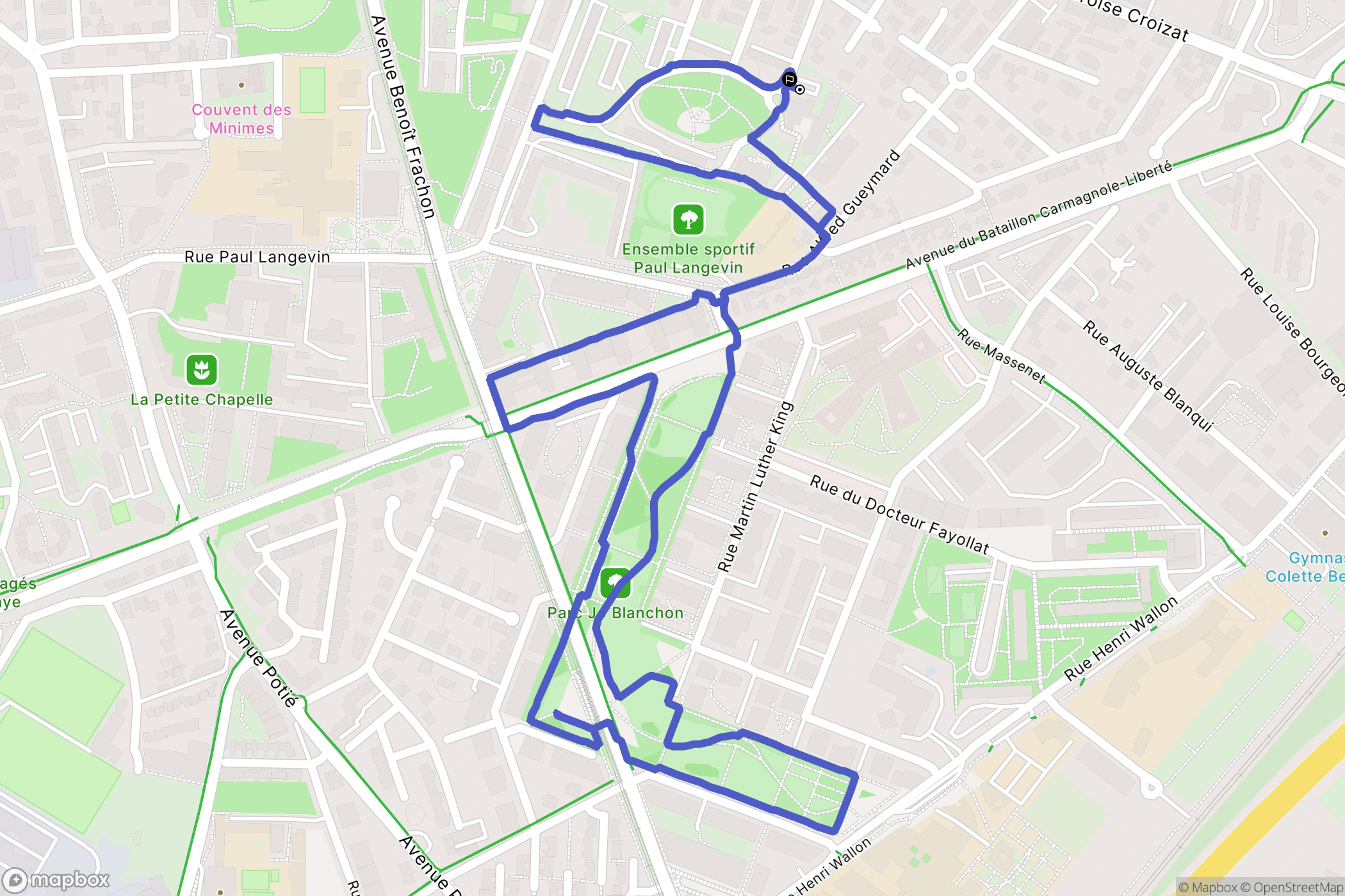 Saint-Martin-d'Hères : carte du parcours de randonnée - France